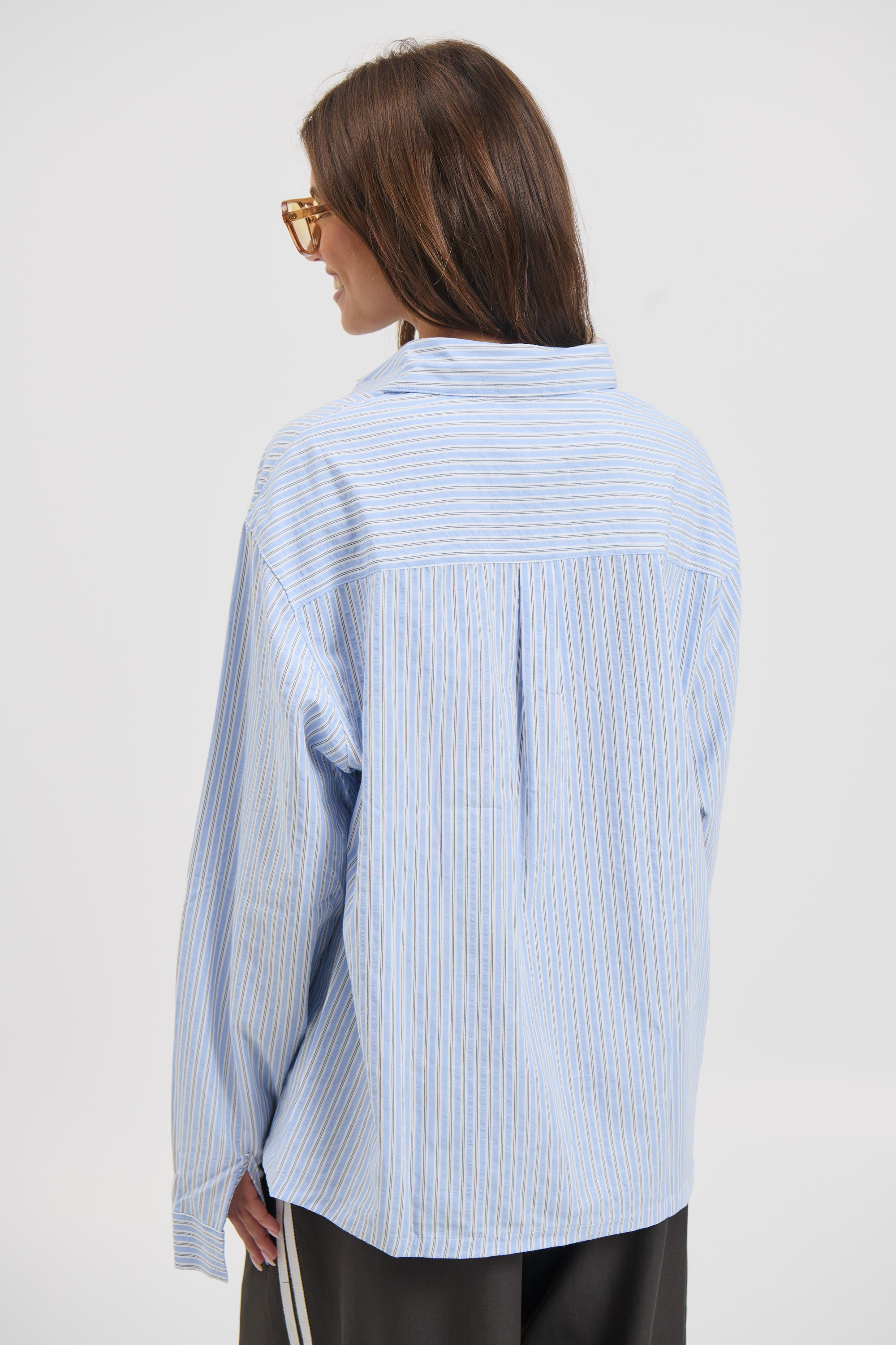 Unisex Miles Stripe Shirt Blue