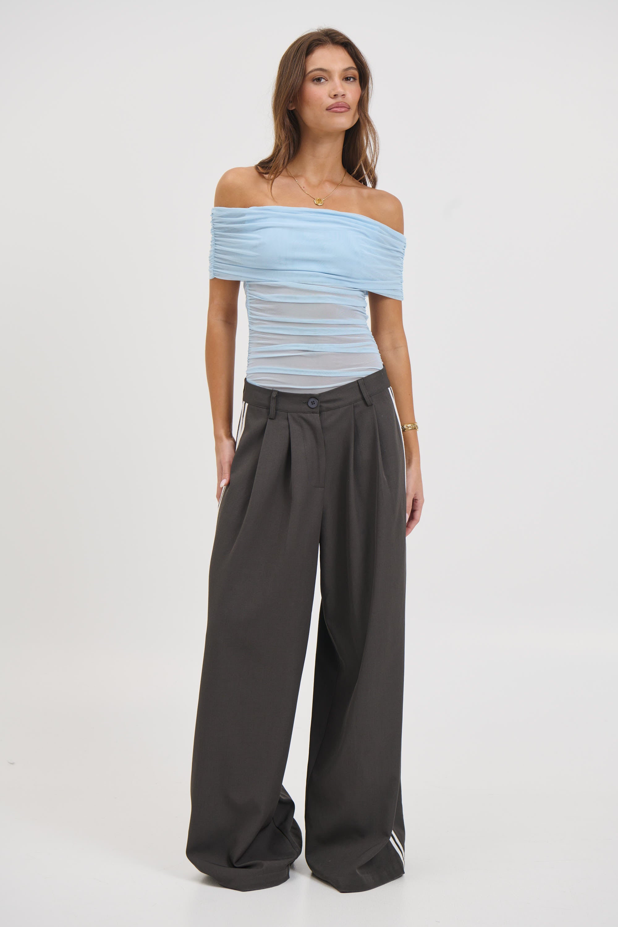 Penny Mesh Bodysuit Sky