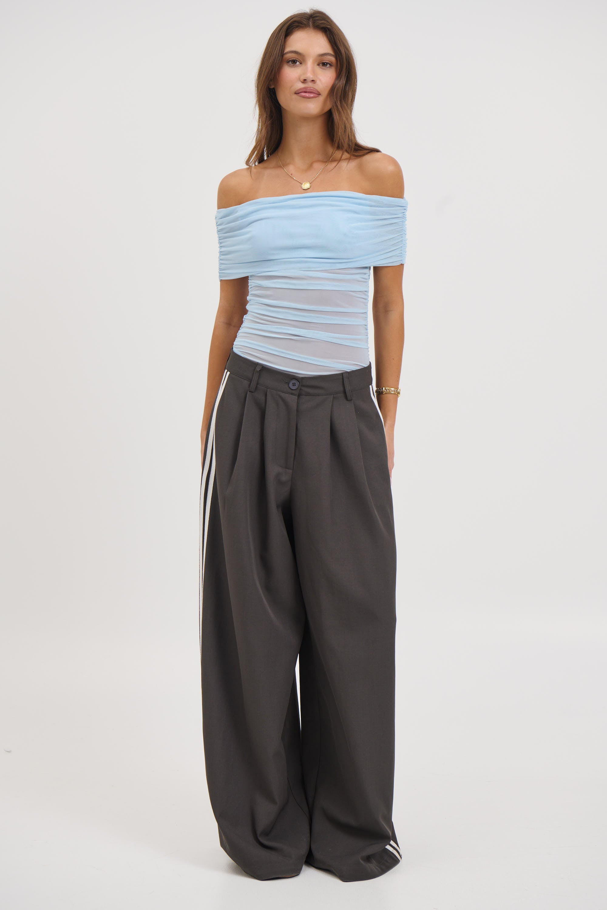 Penny Mesh Bodysuit Sky