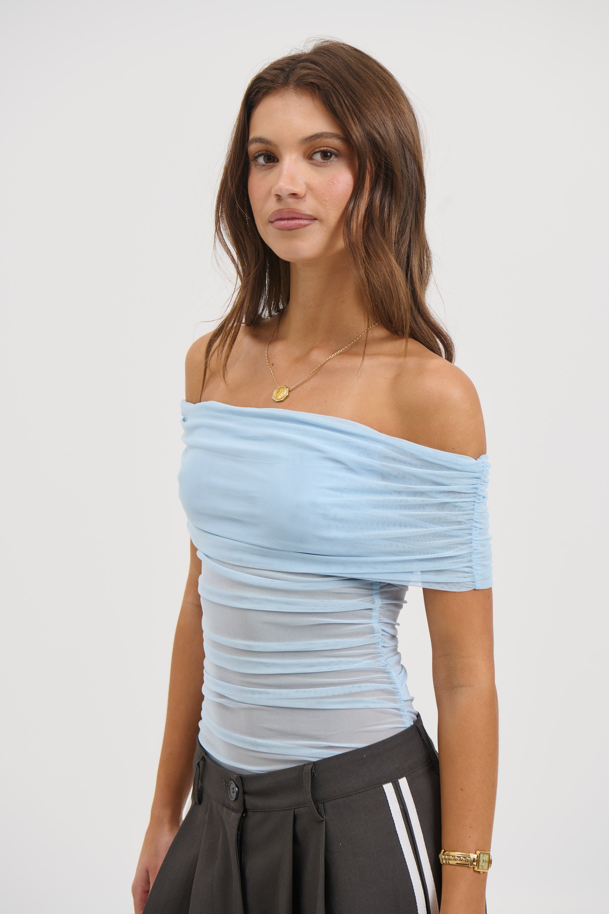 Penny Mesh Bodysuit Sky