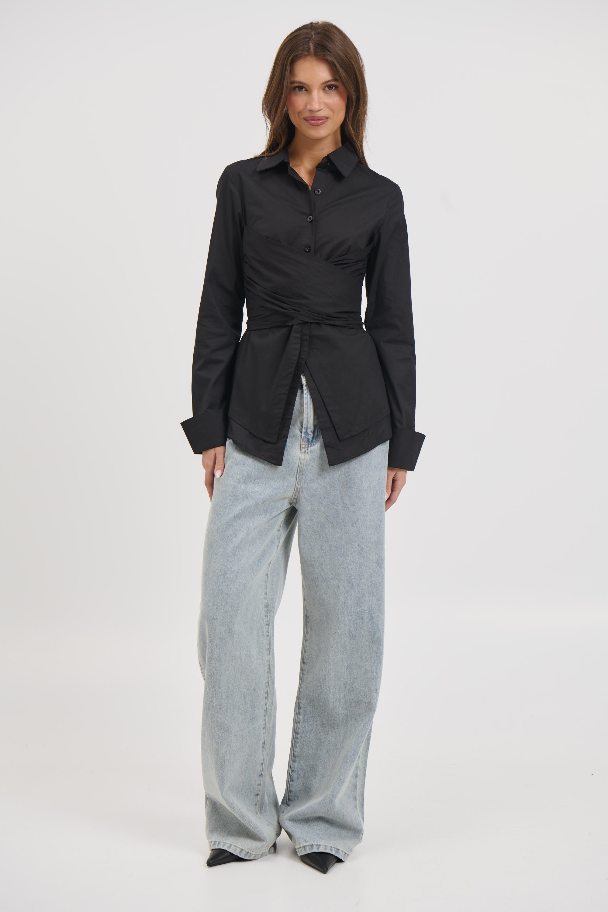 Vixon Wrap Shirt Black