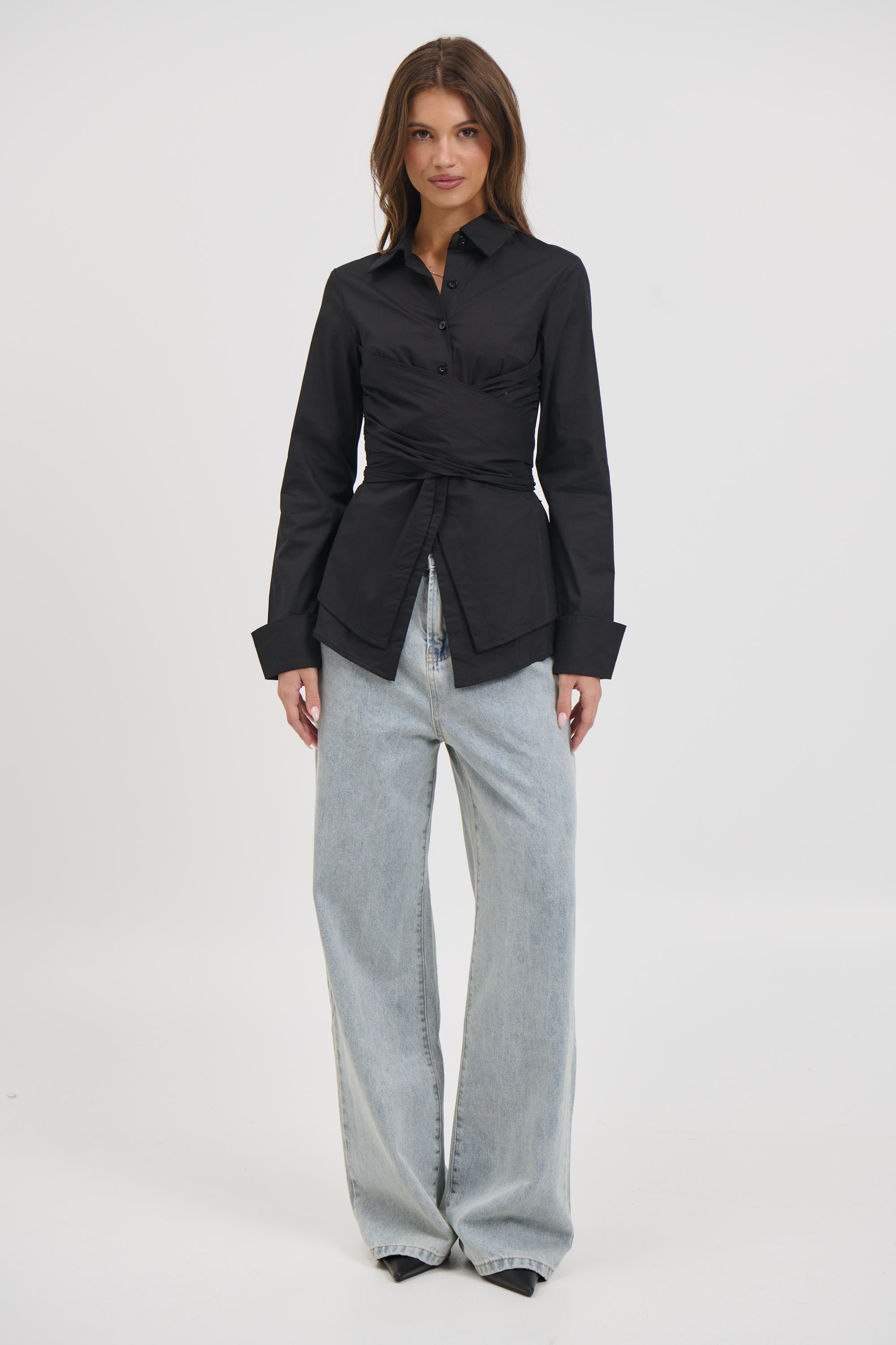 Vixon Wrap Shirt Black