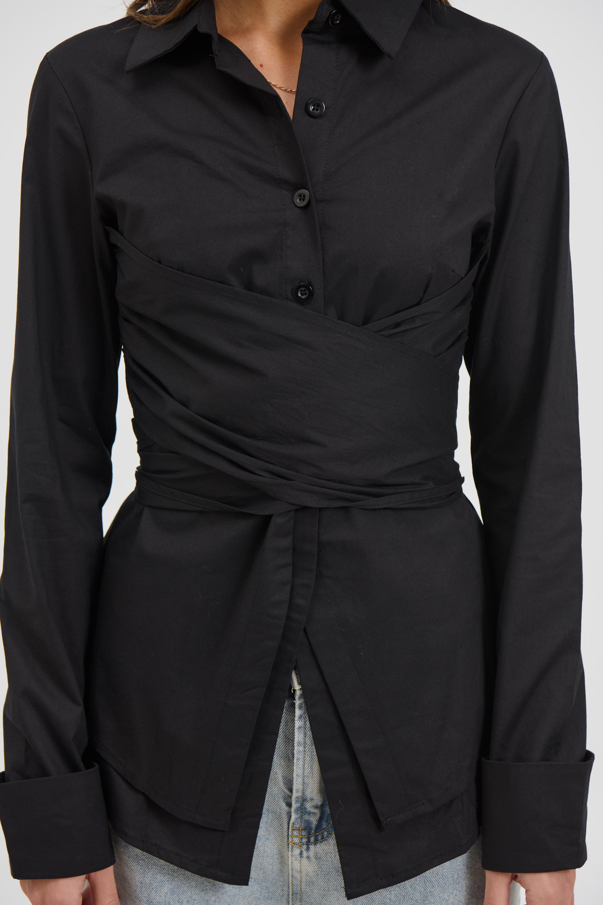 Vixon Wrap Shirt Black