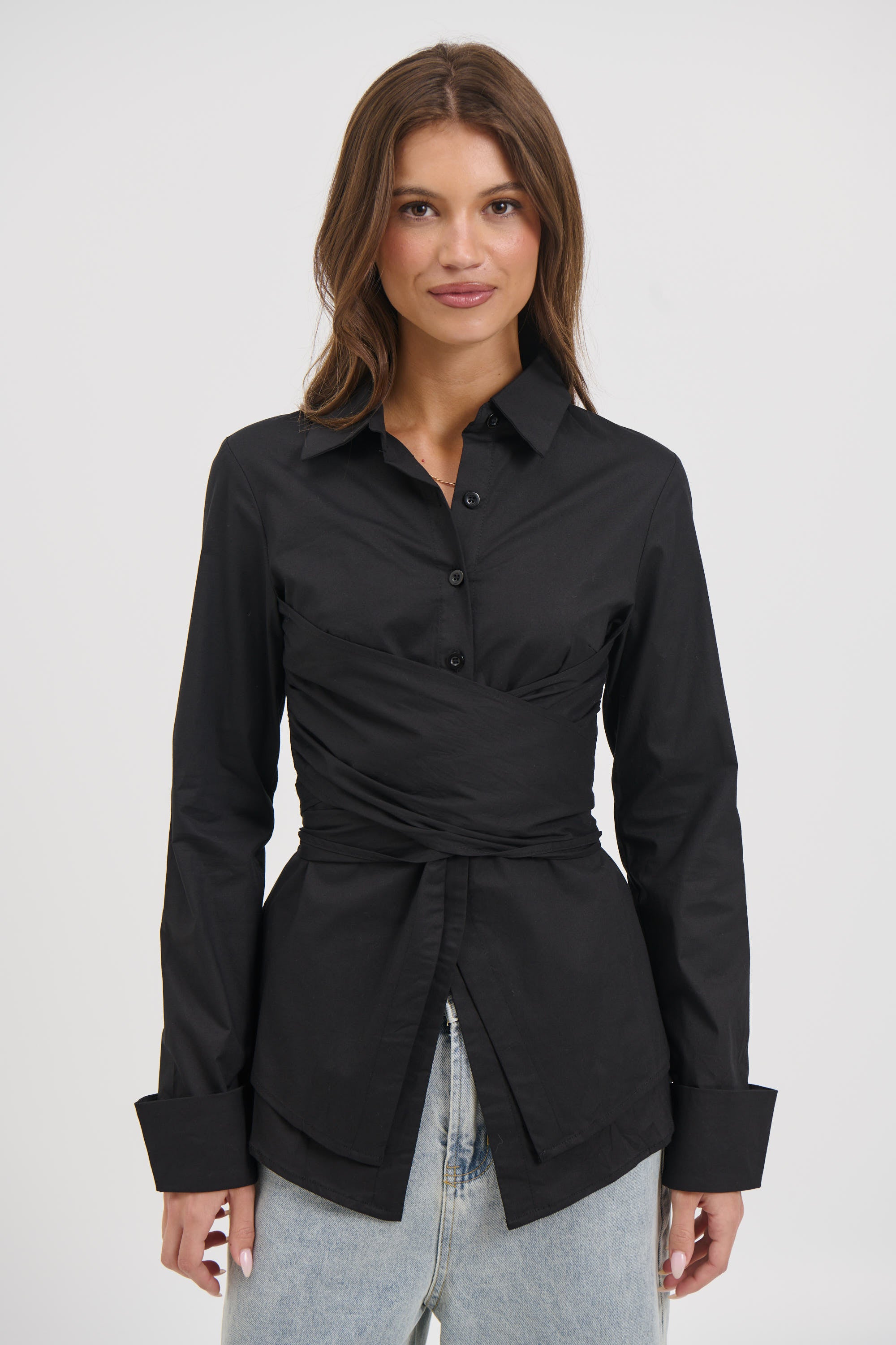 Vixon Wrap Shirt Black