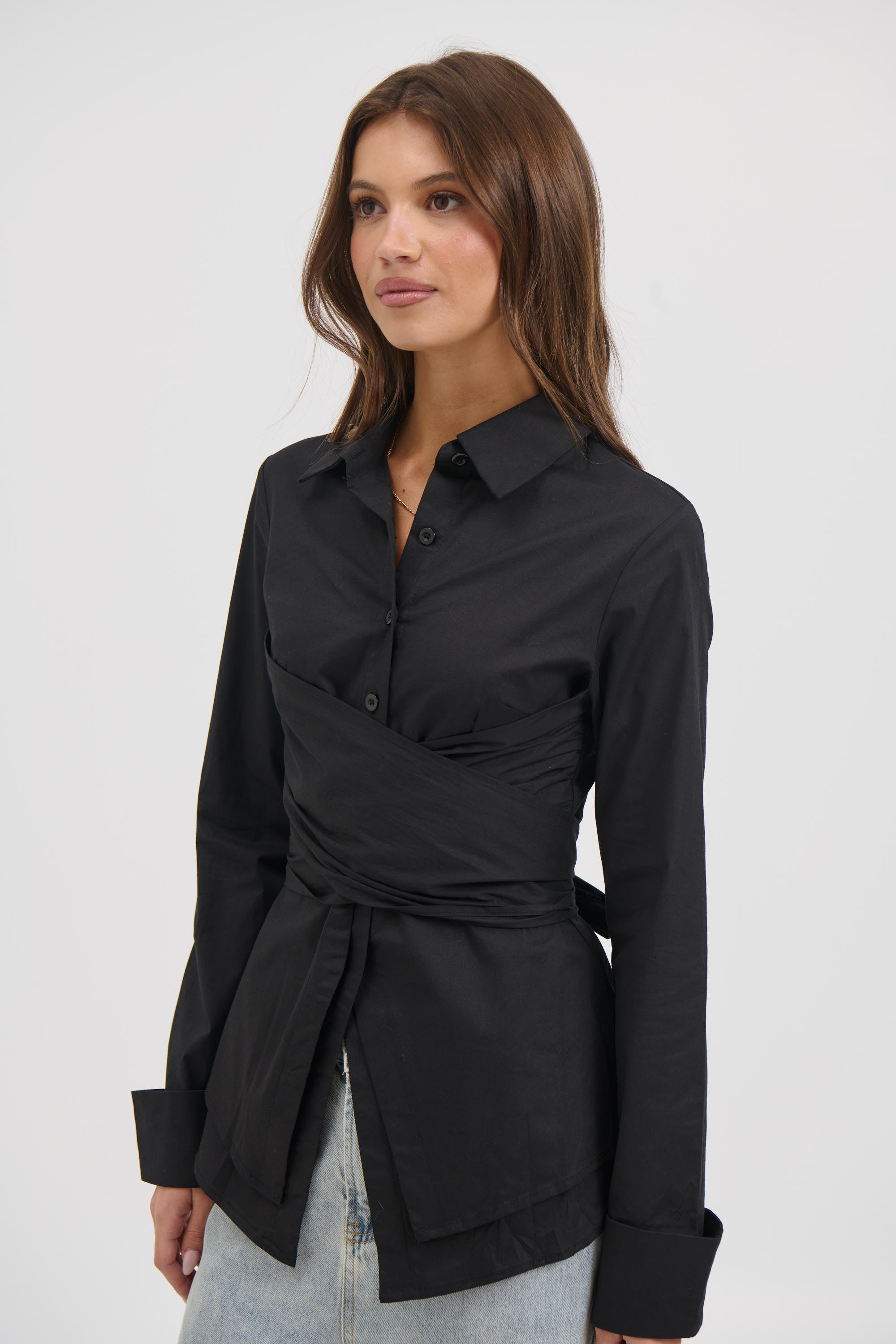 Vixon Wrap Shirt Black