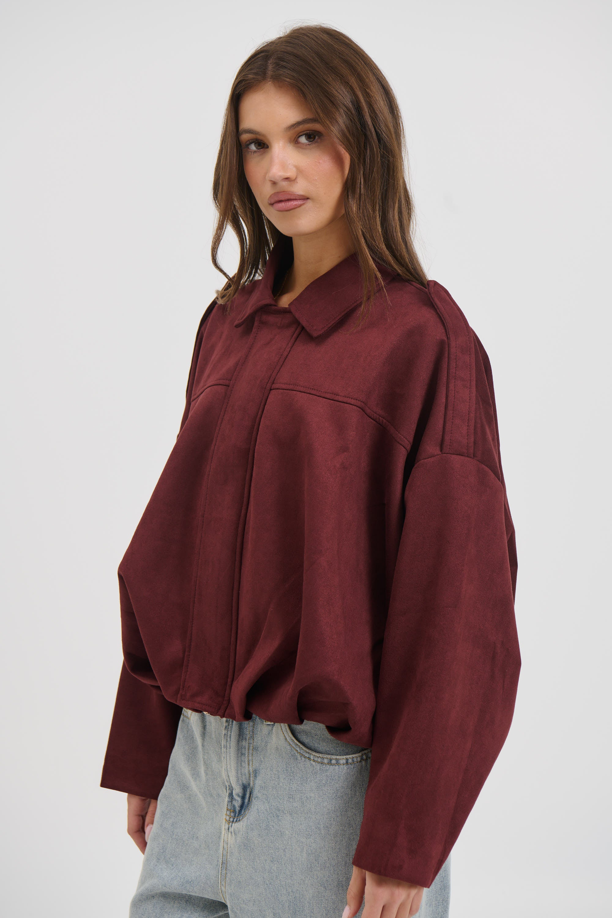 Harmony Suede Jacket Wine
