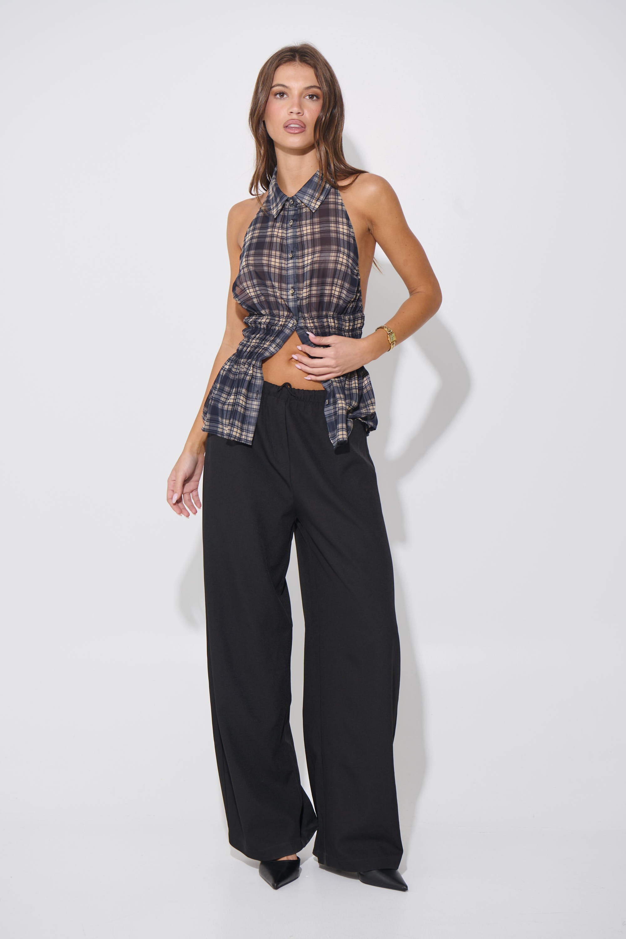 Jaylan Sleeveless Shirt Dark Grey