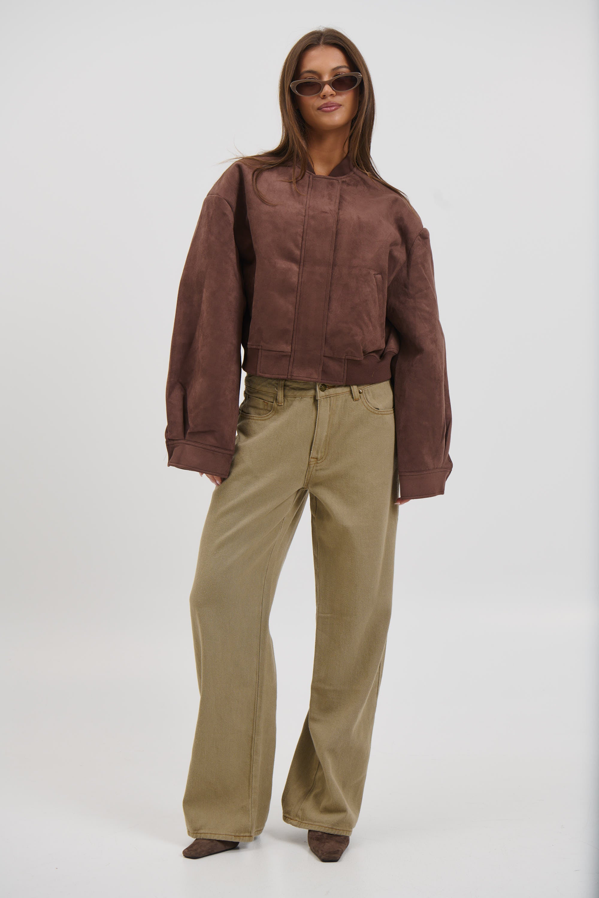 Legacy Suede Bomber Coffee