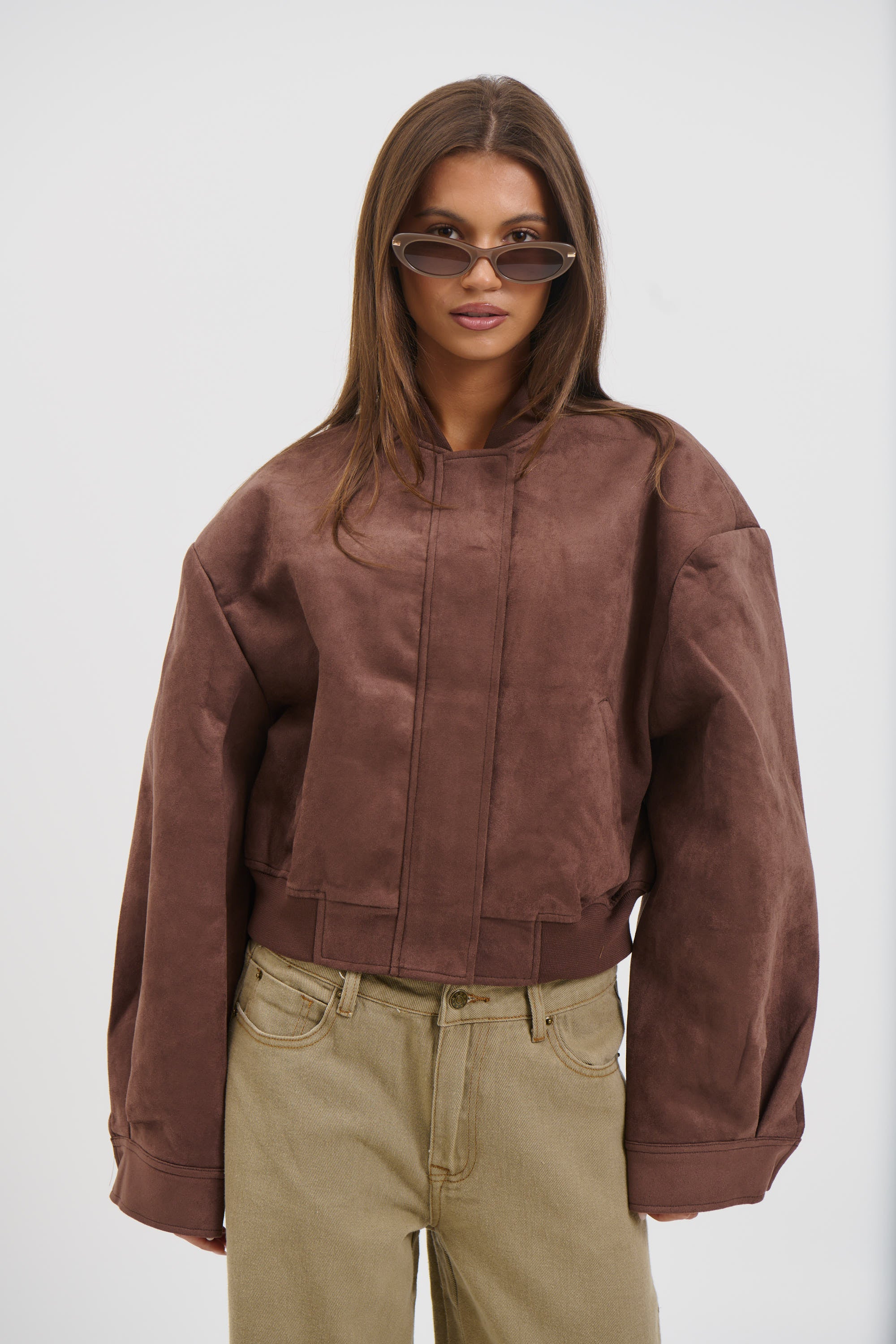 Legacy Suede Bomber Coffee