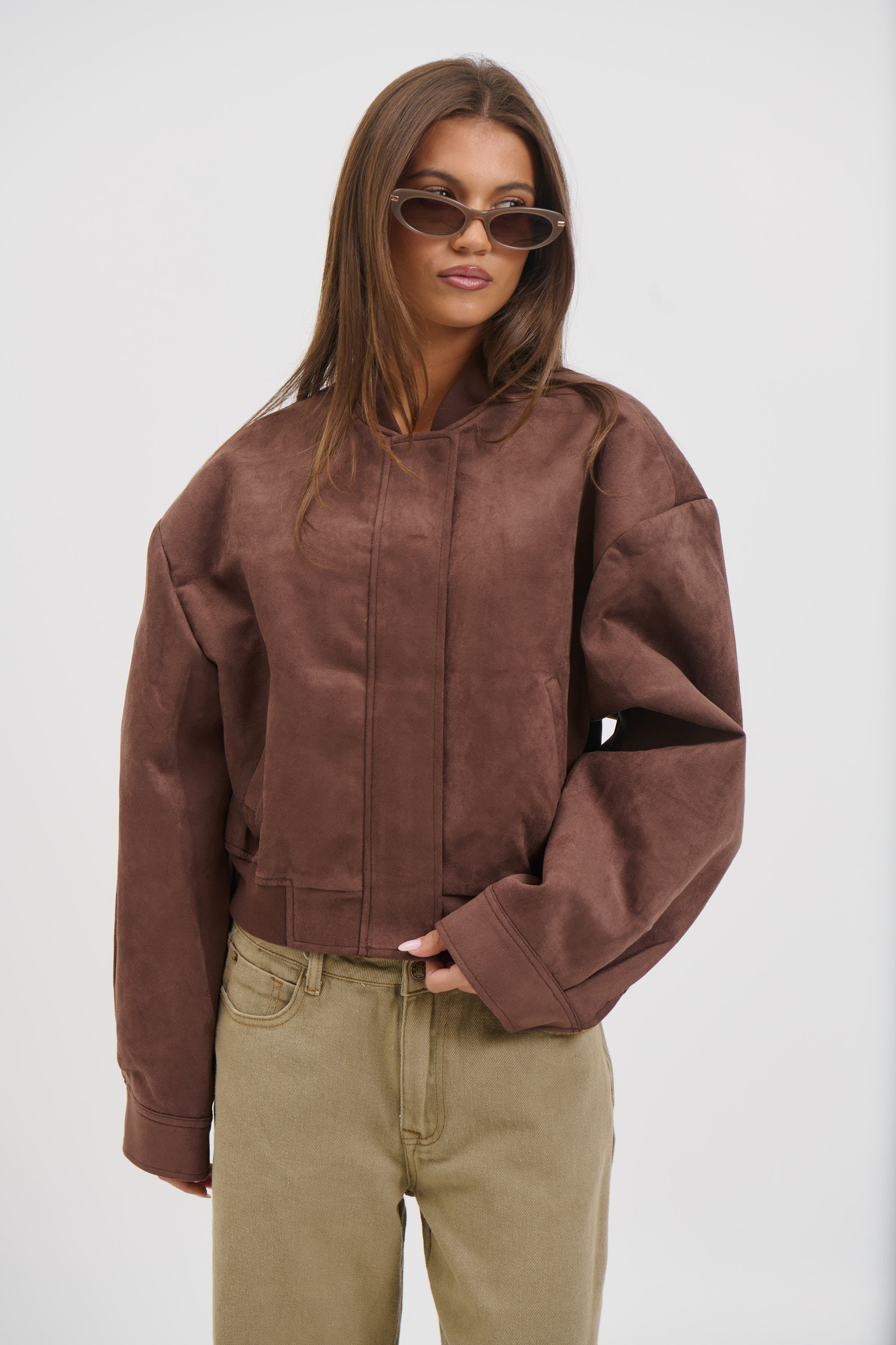 Legacy Suede Bomber Coffee