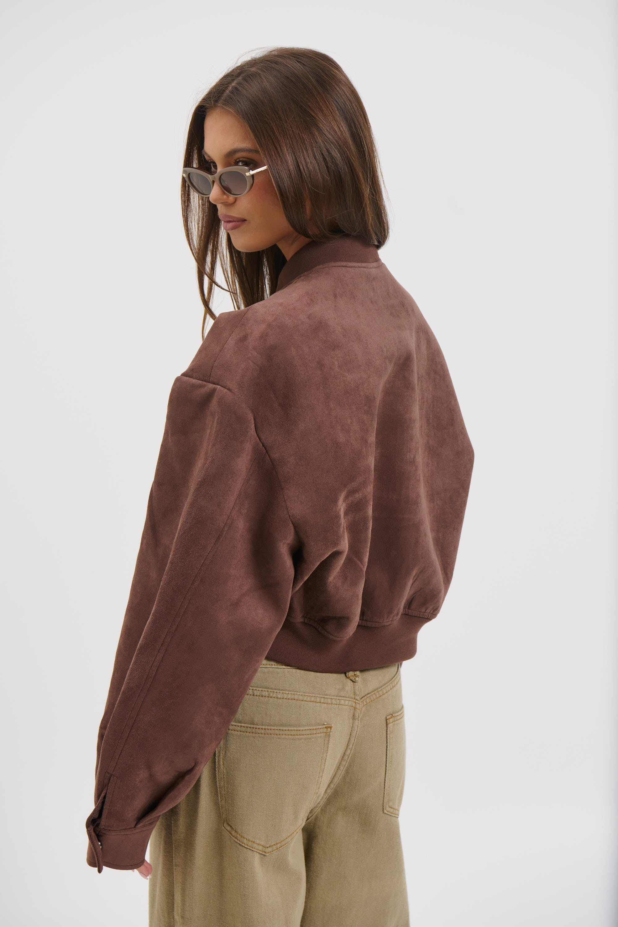 Legacy Suede Bomber Coffee