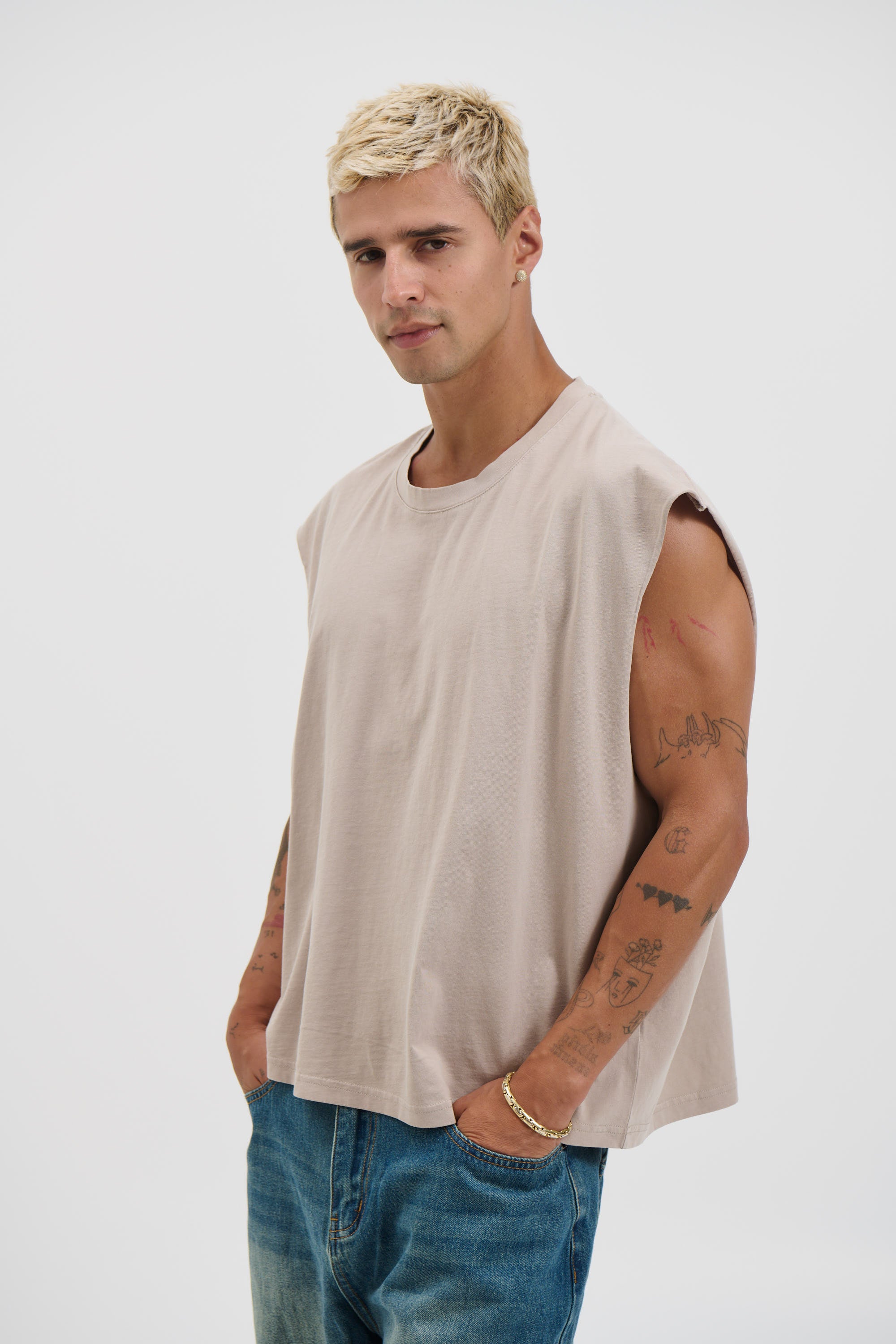 NTH Crop Box Tank Stone
