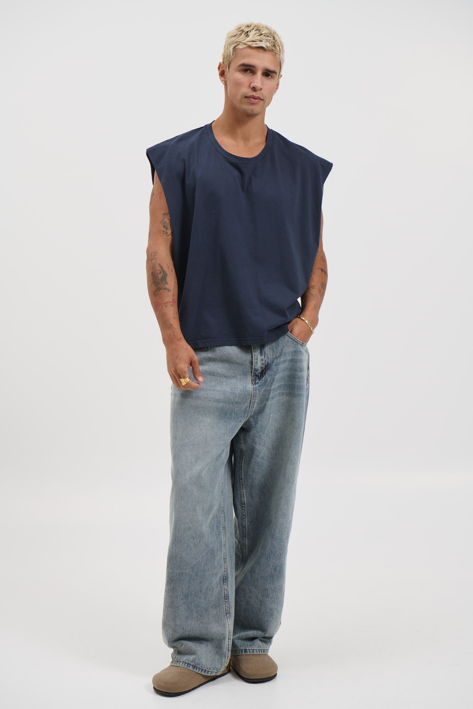 NTH Crop Box Tank Navy