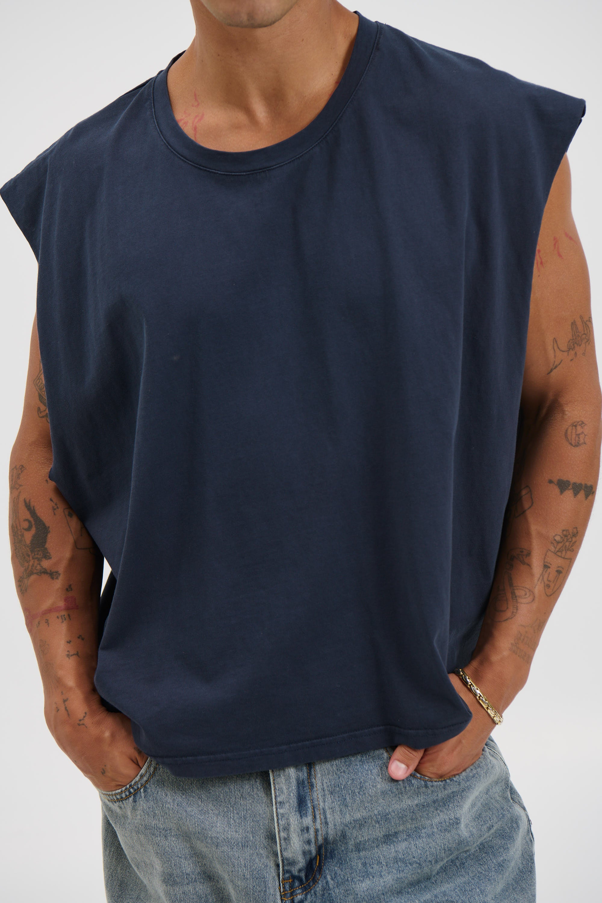 NTH Crop Box Tank Navy