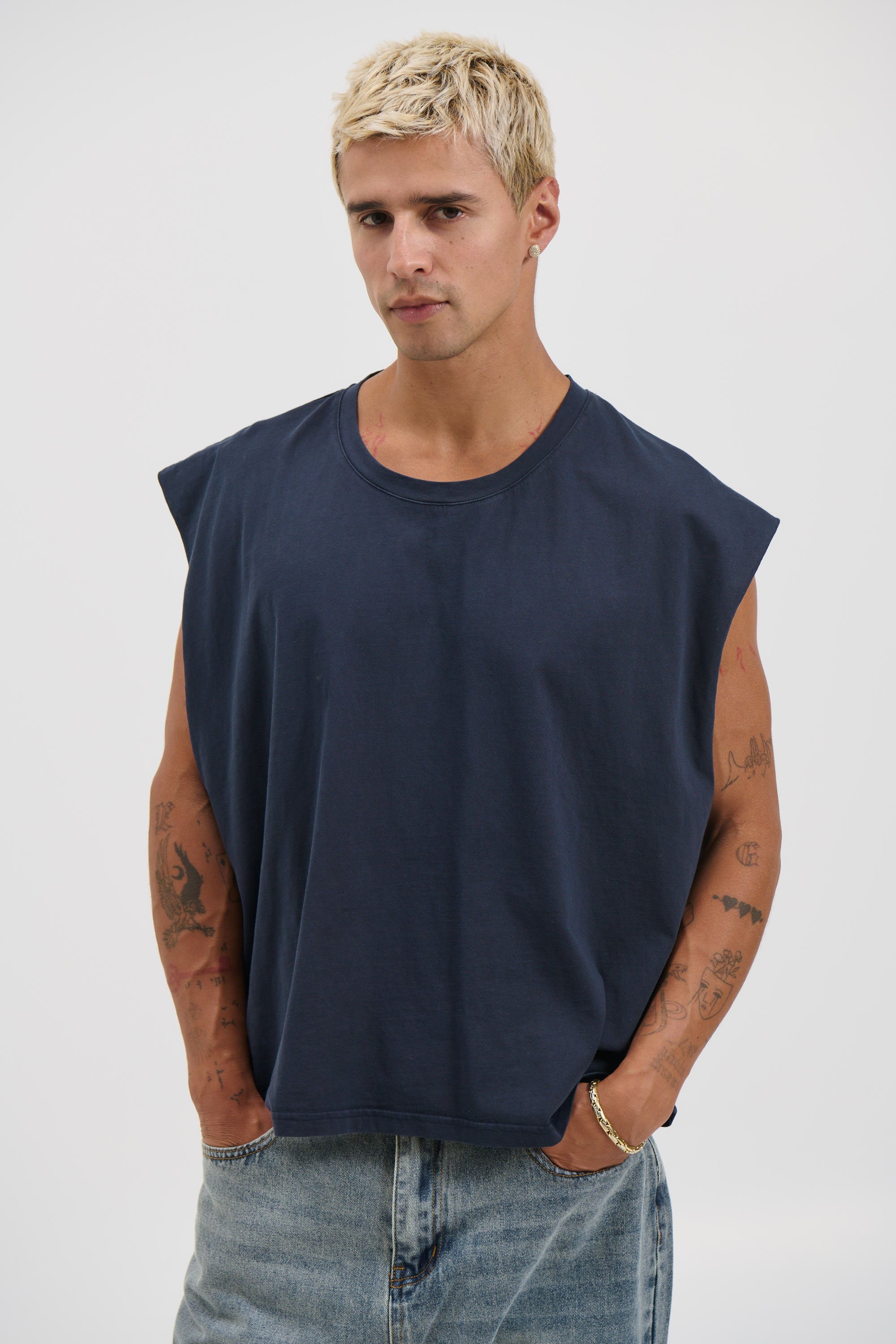 NTH Crop Box Tank Navy