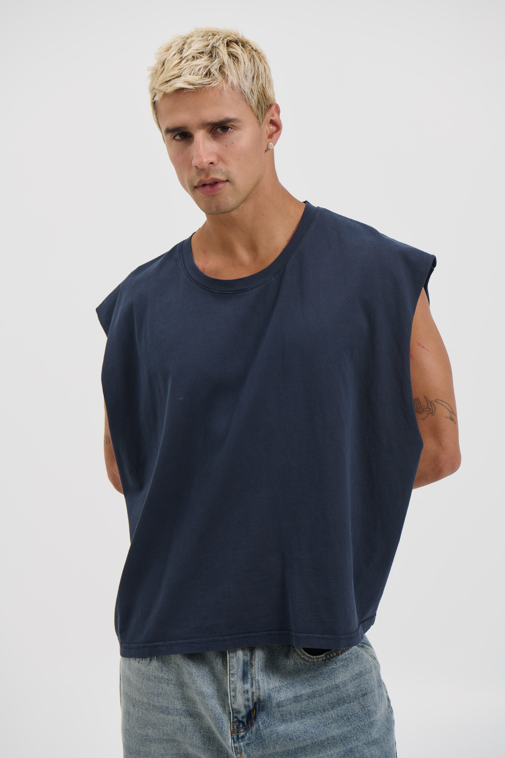 NTH Crop Box Tank Navy