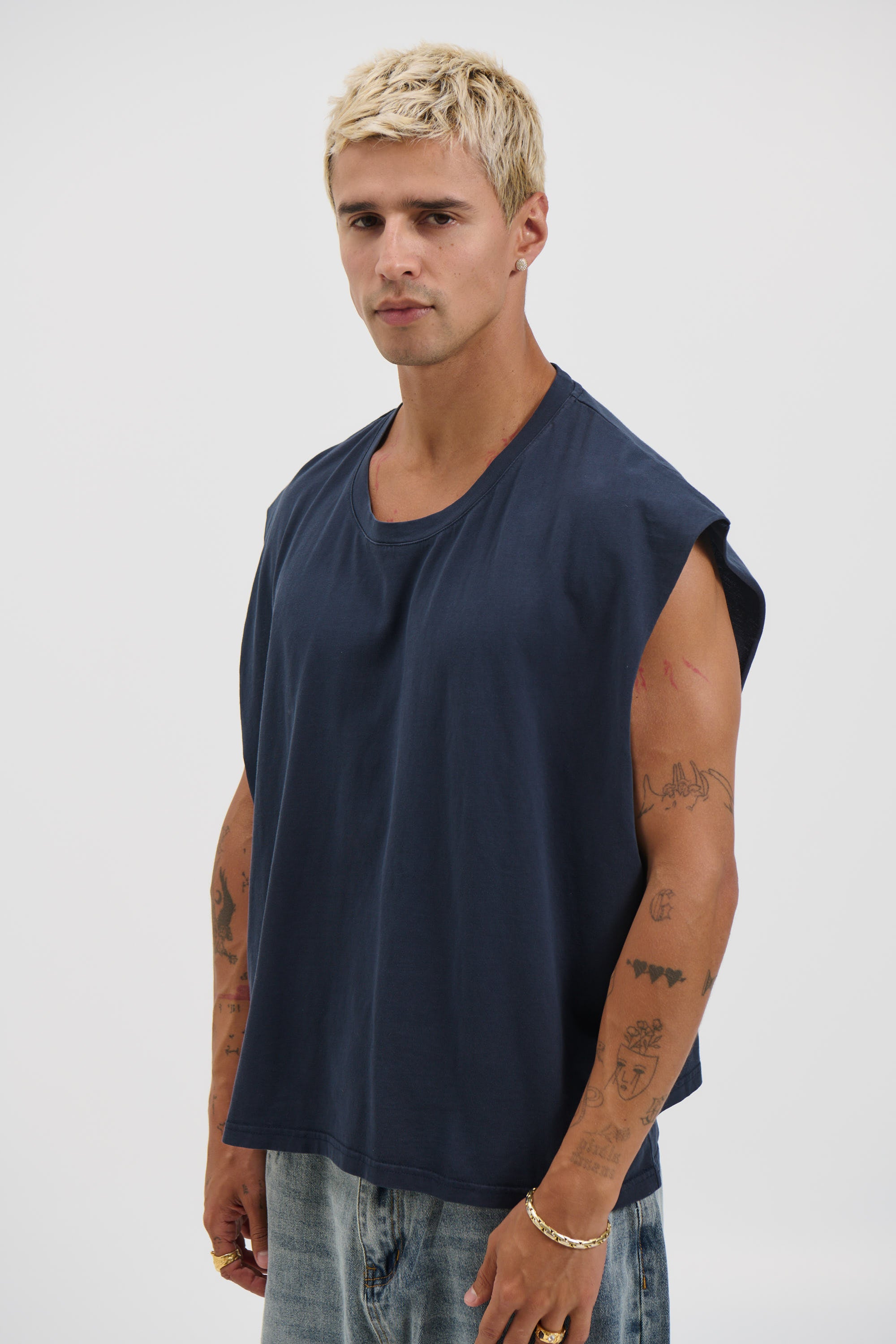 NTH Crop Box Tank Navy