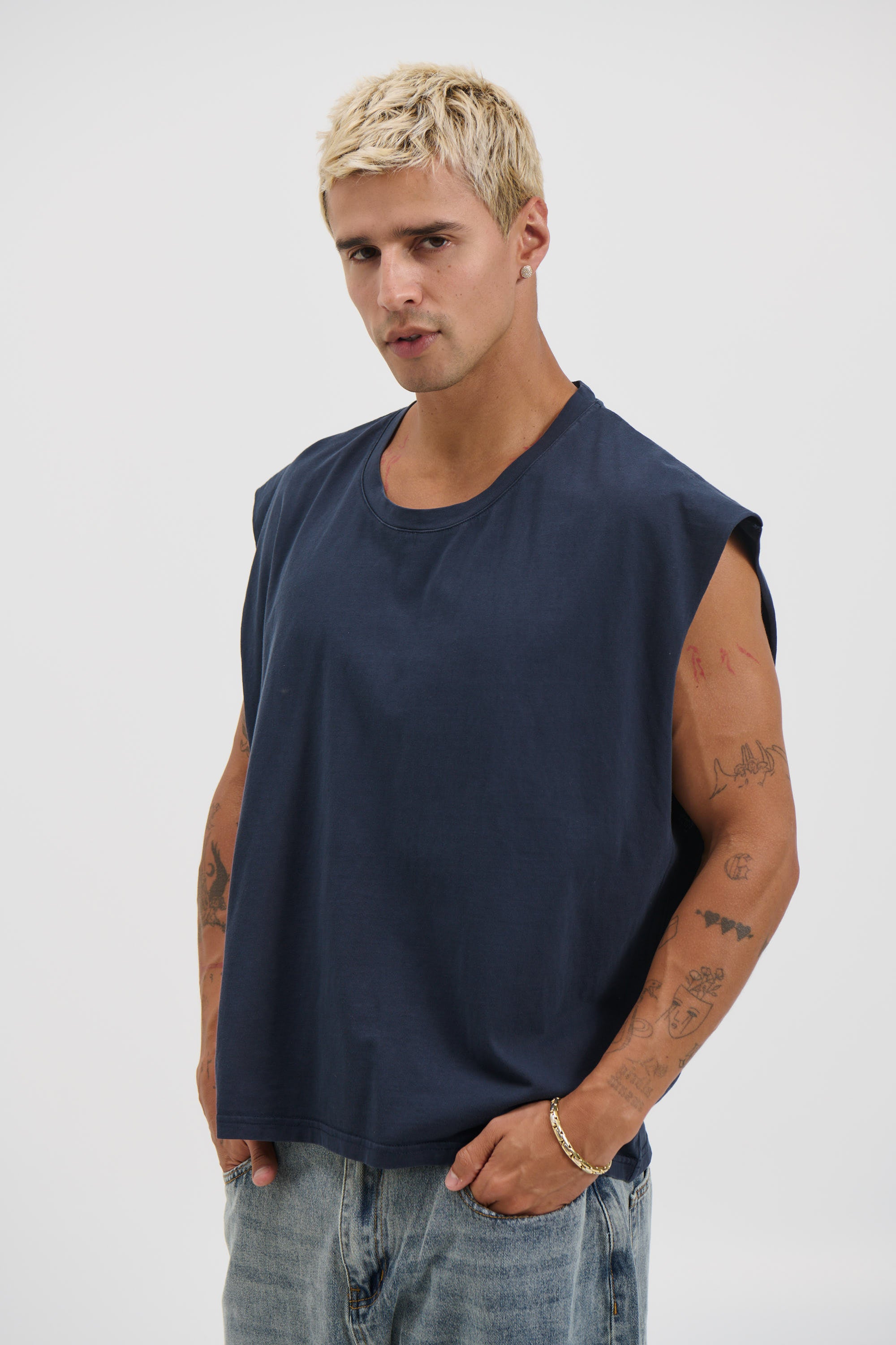 NTH Crop Box Tank Navy