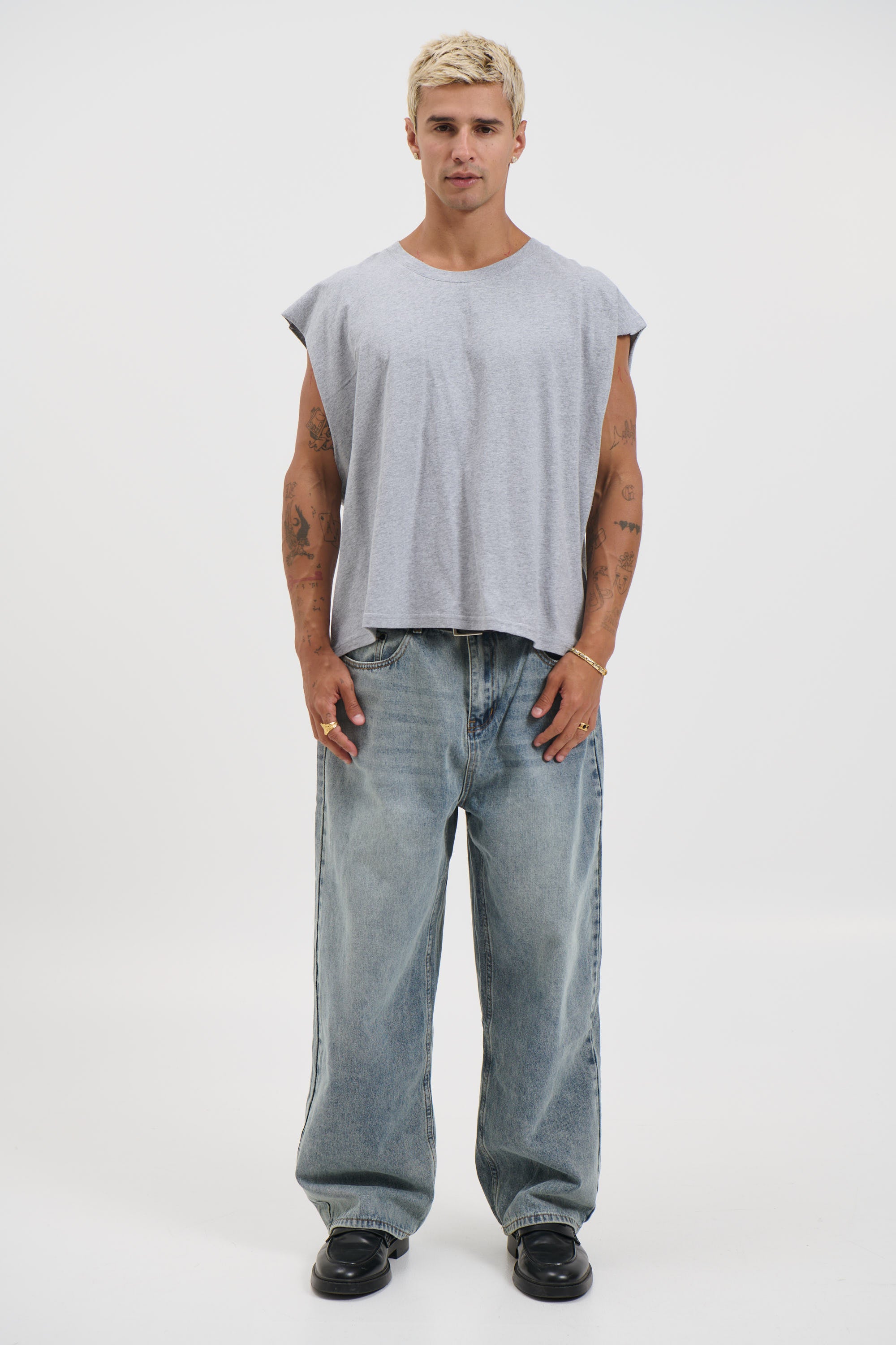 NTH Crop Box Tank Grey