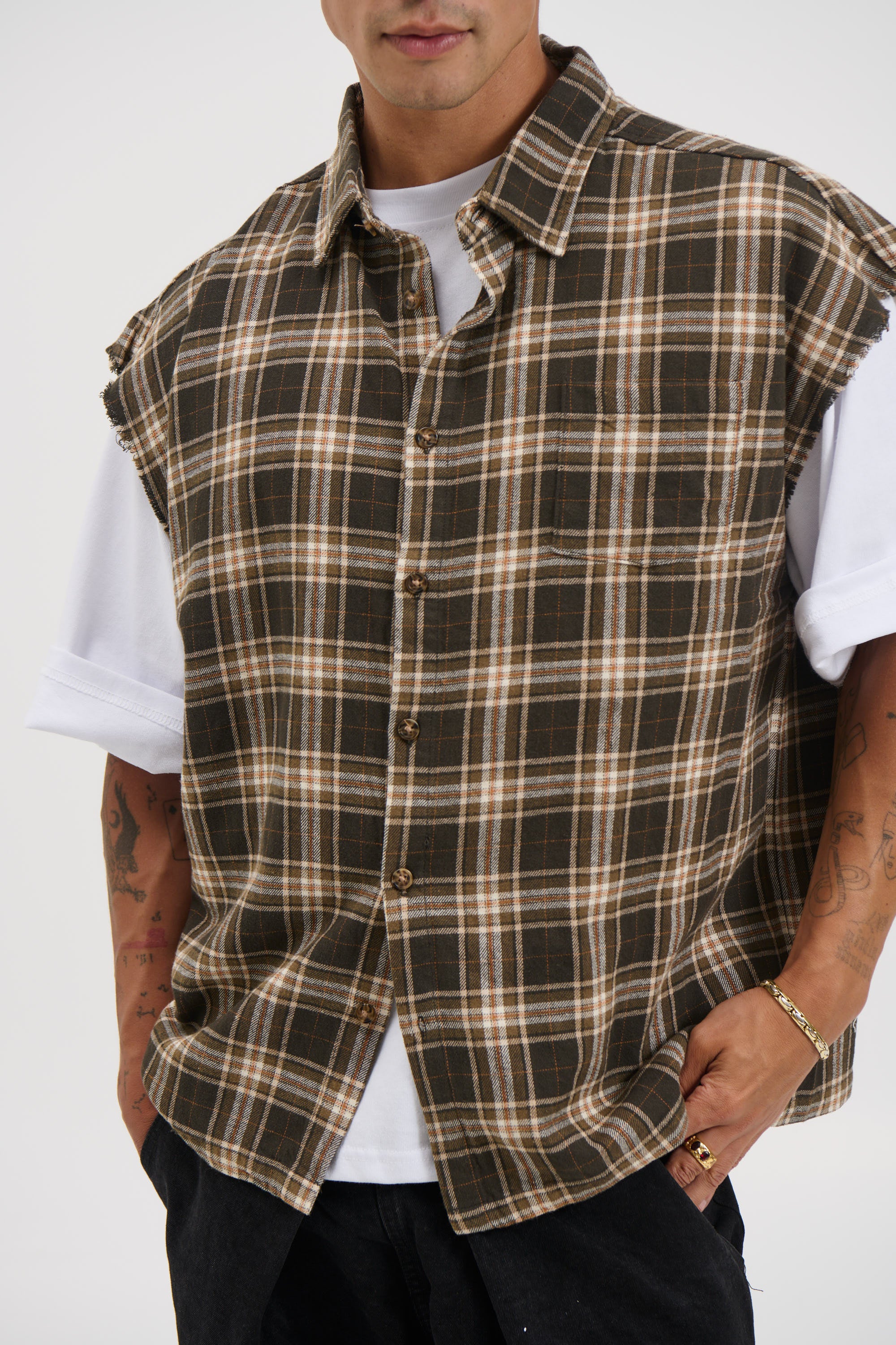 Brooklyn Check Cutoff Brown