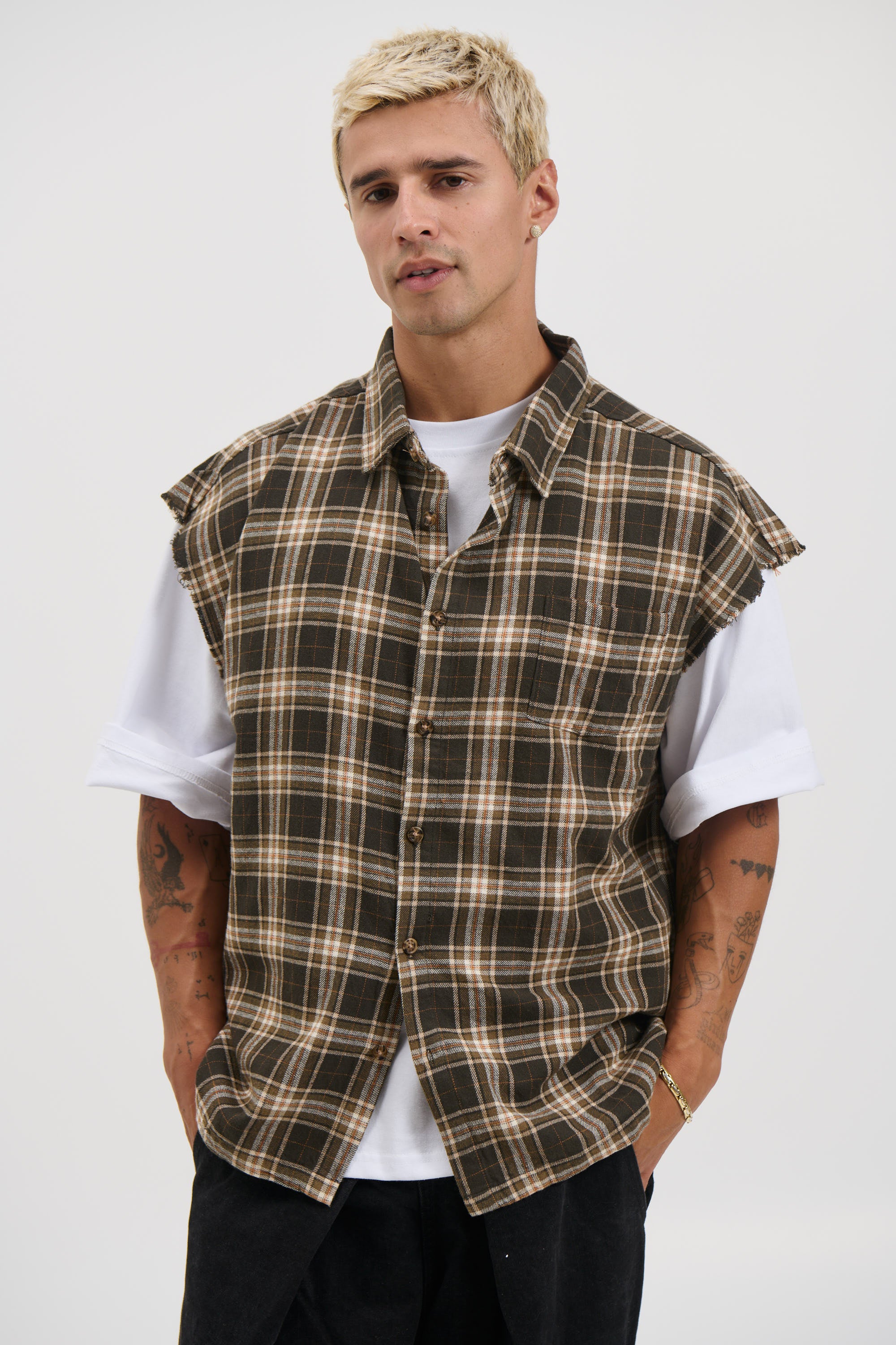Brooklyn Check Cutoff Brown