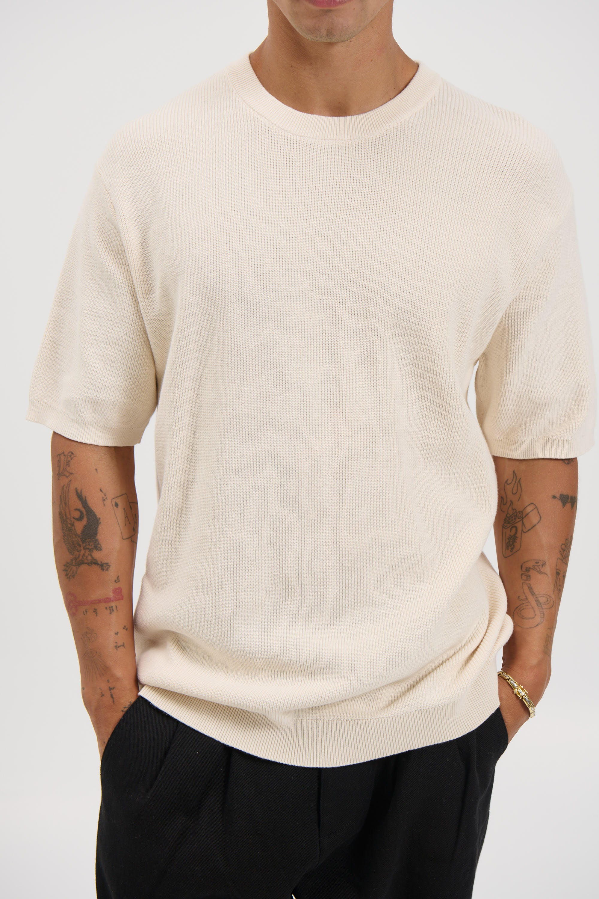 Knitted Crew Neck Tee Pastel