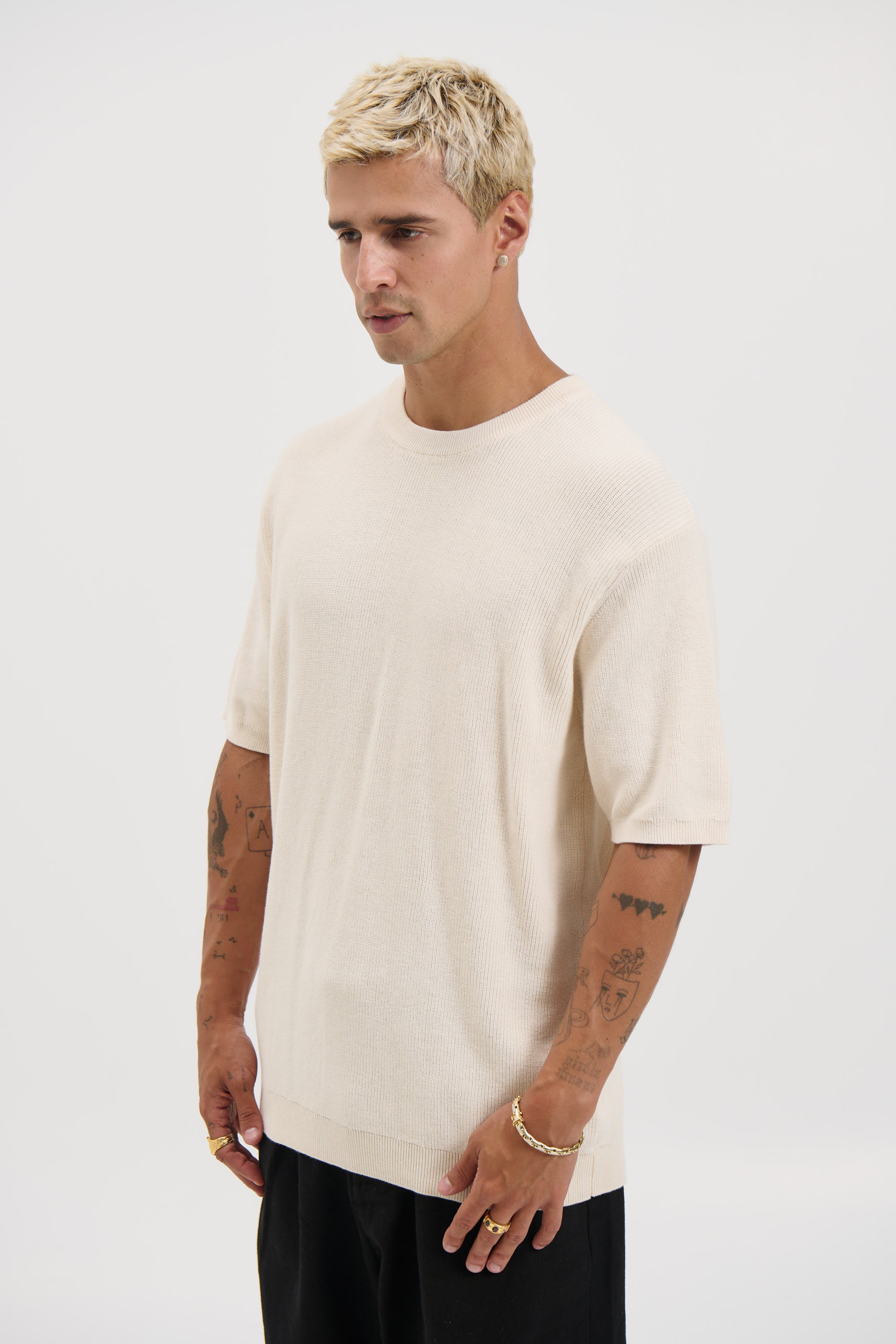Knitted Crew Neck Tee Pastel