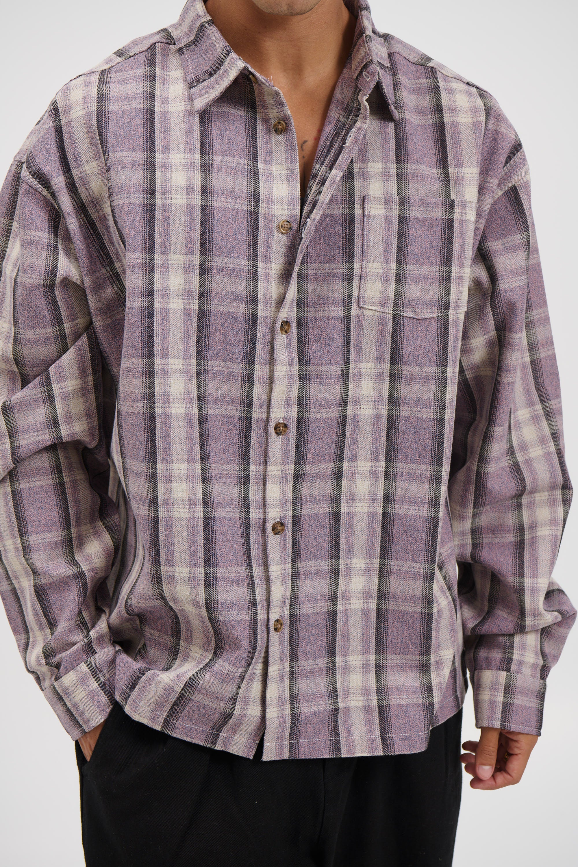 Brooklyn Check Shirt Lilac