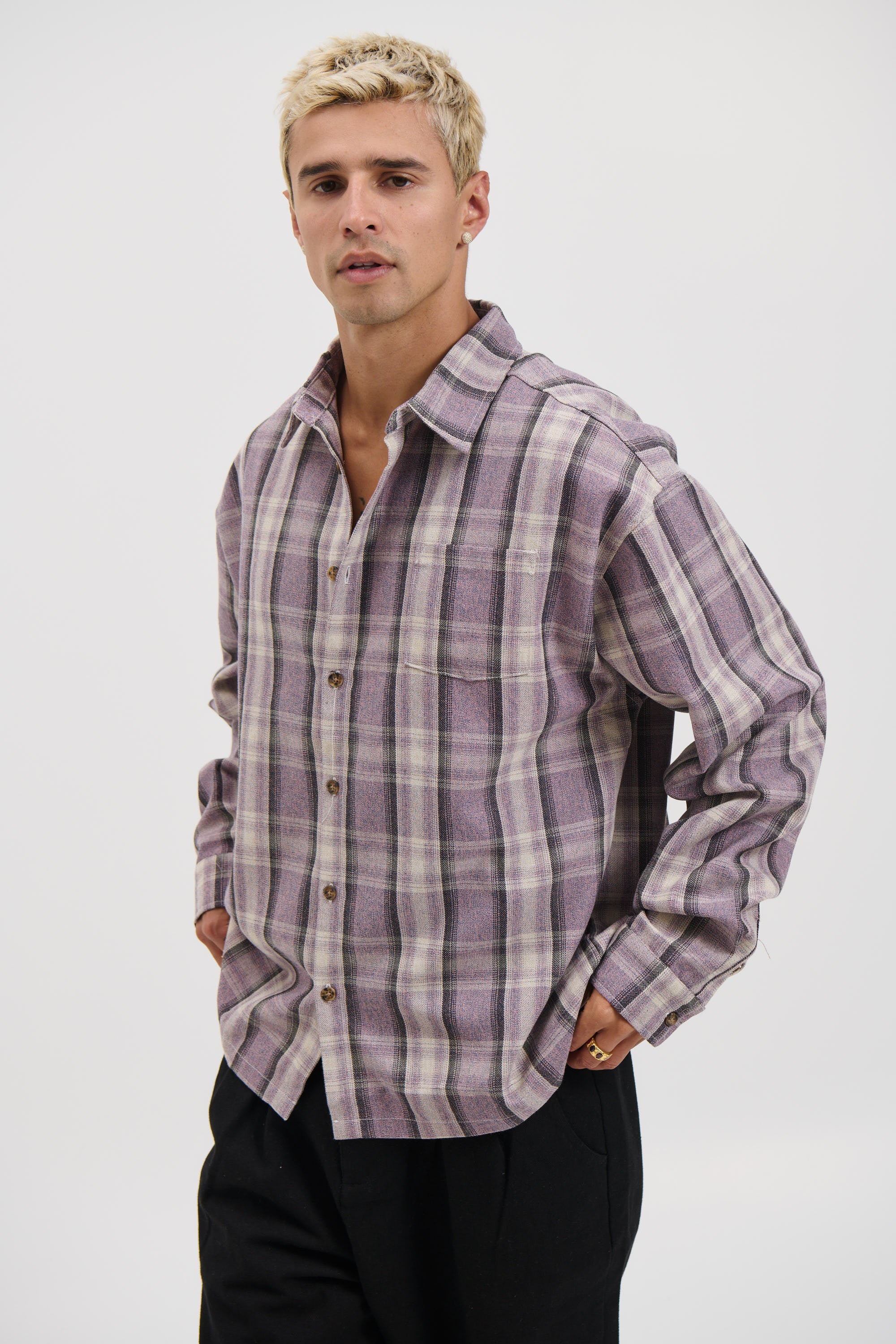 Brooklyn Check Shirt Lilac