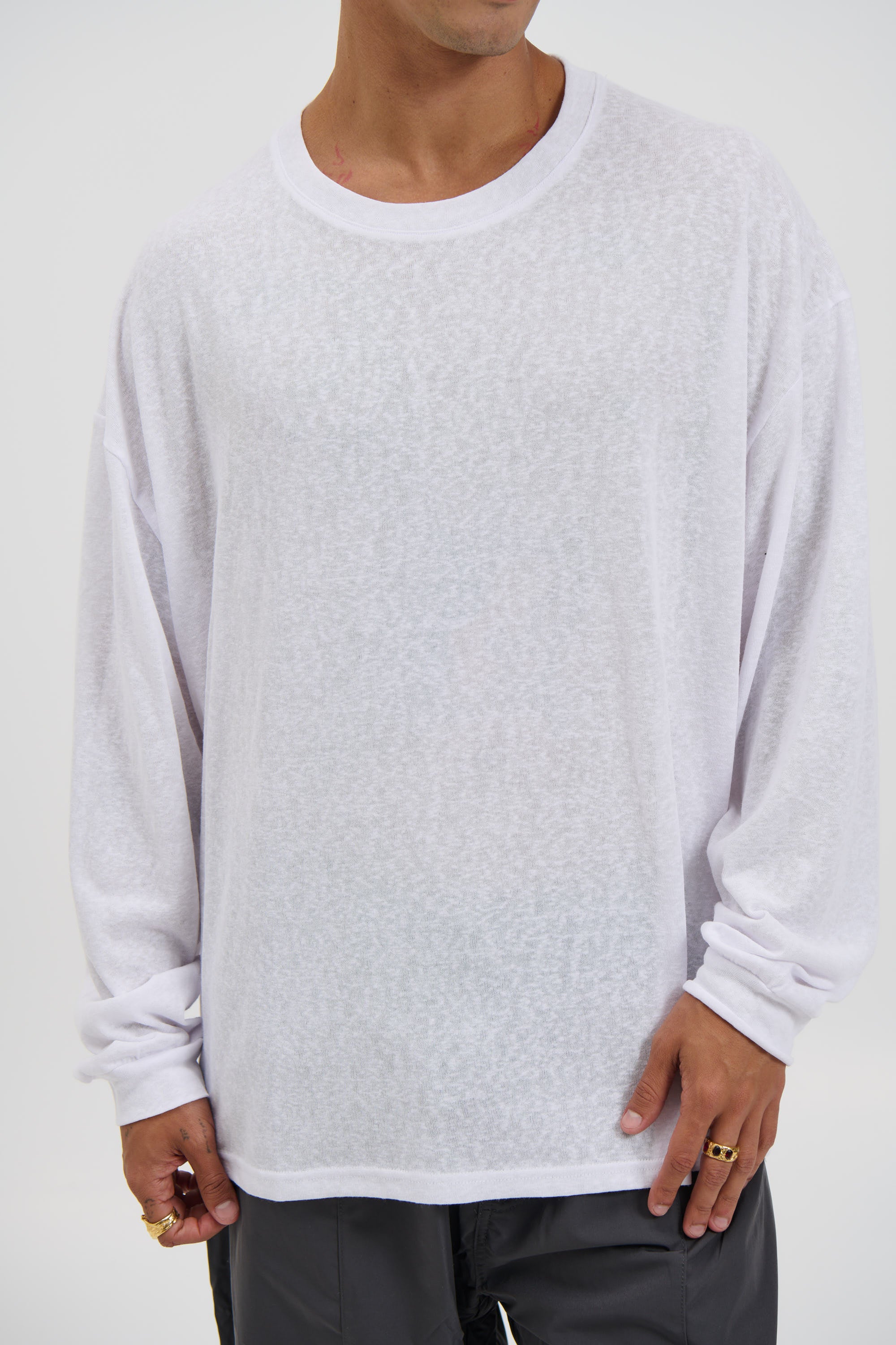 Enzyme Wash Long Sleeve Soft White