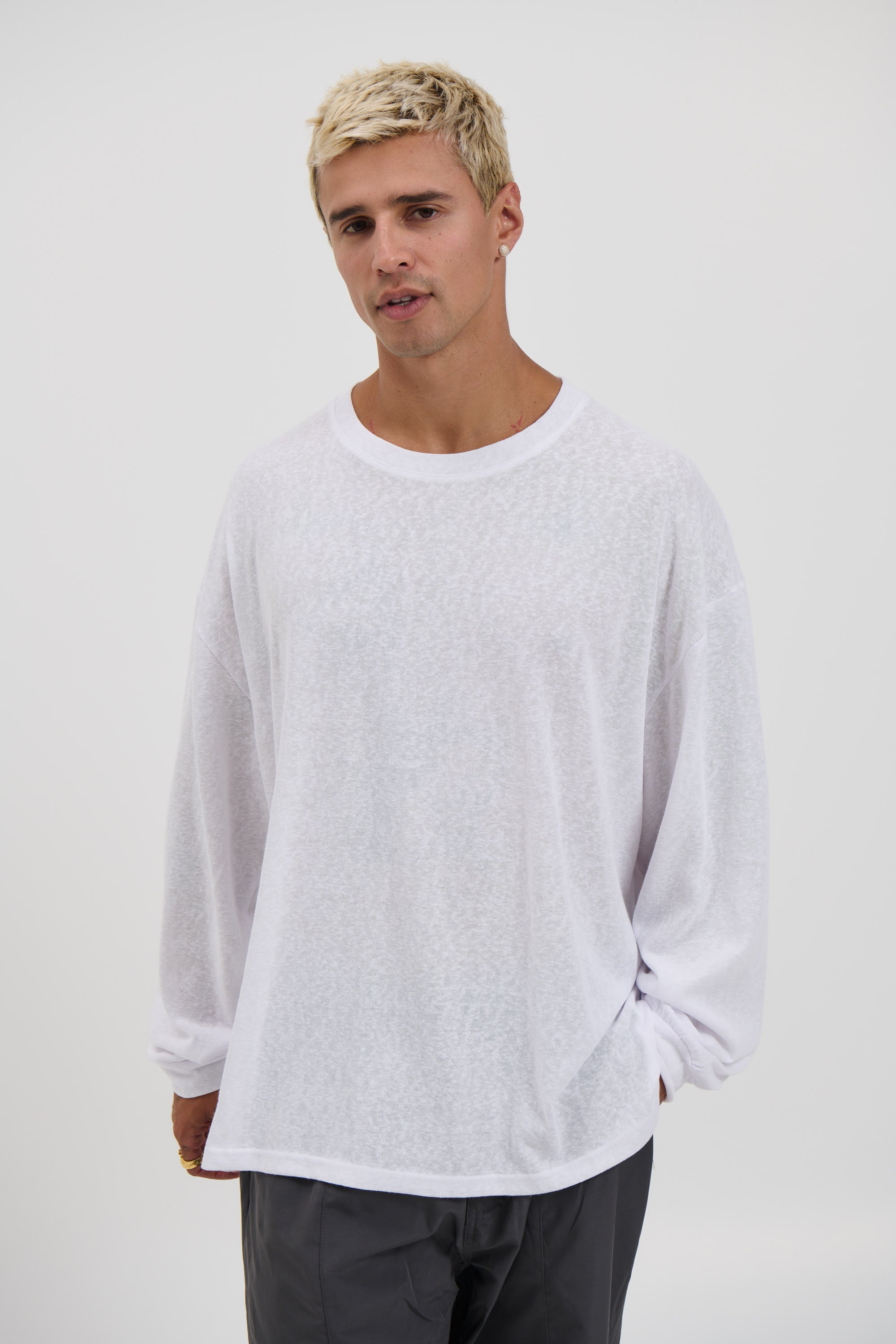 Enzyme Wash Long Sleeve Soft White