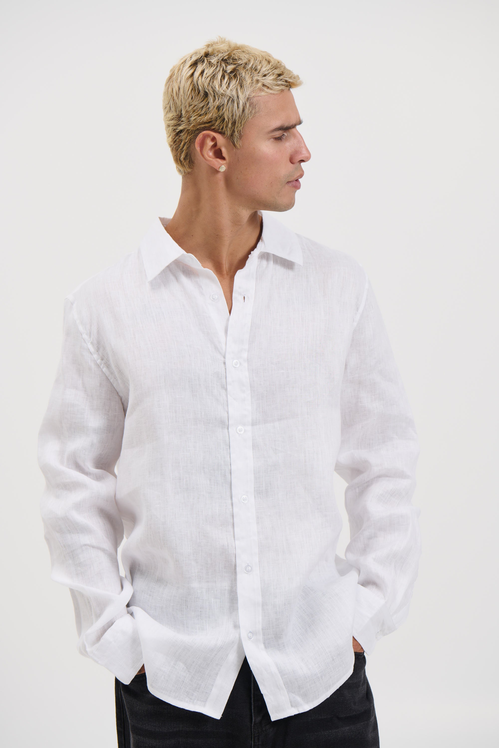 Luca Linen Shirt White