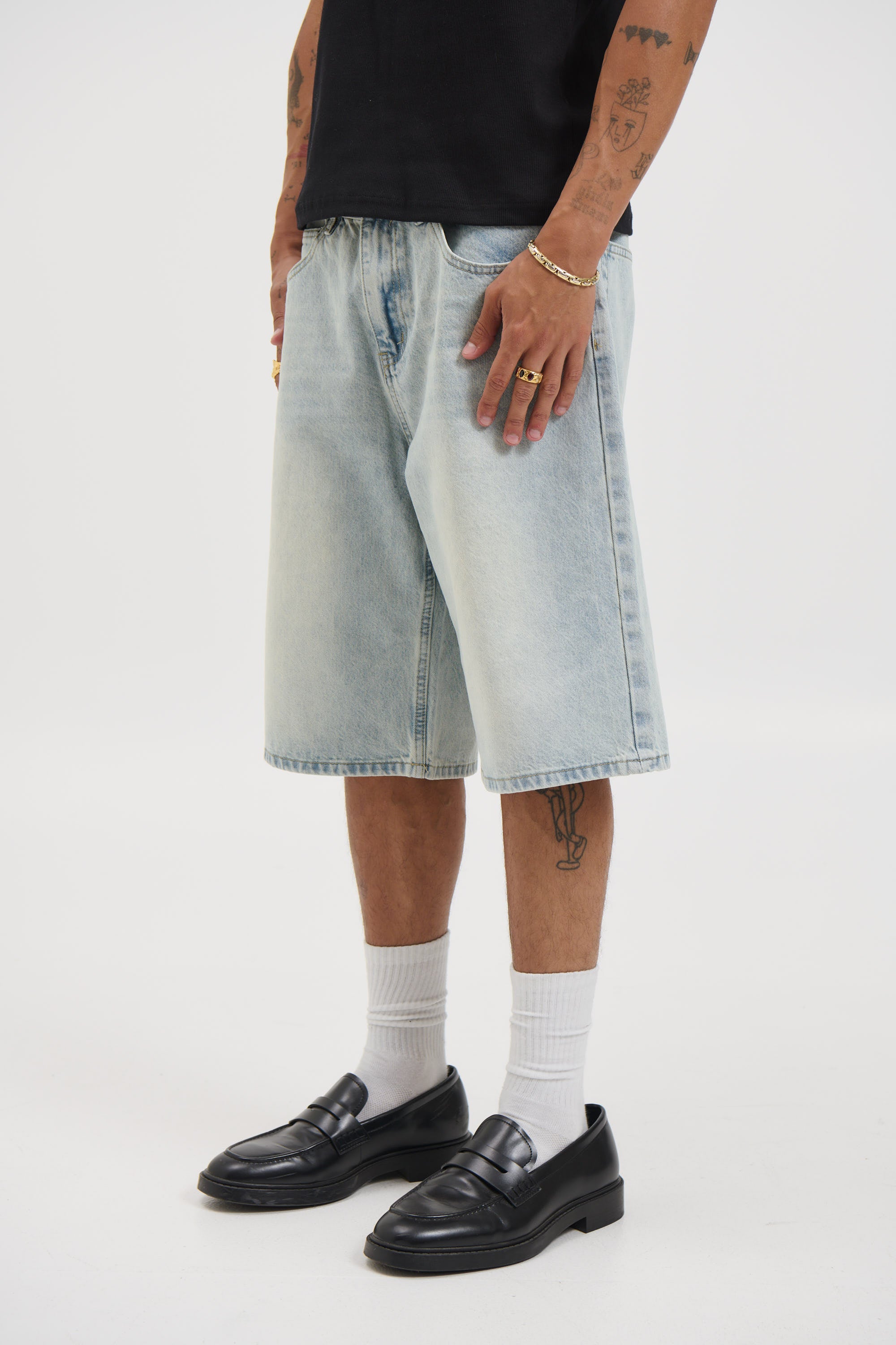 Flint Baggy Denim Jort Light