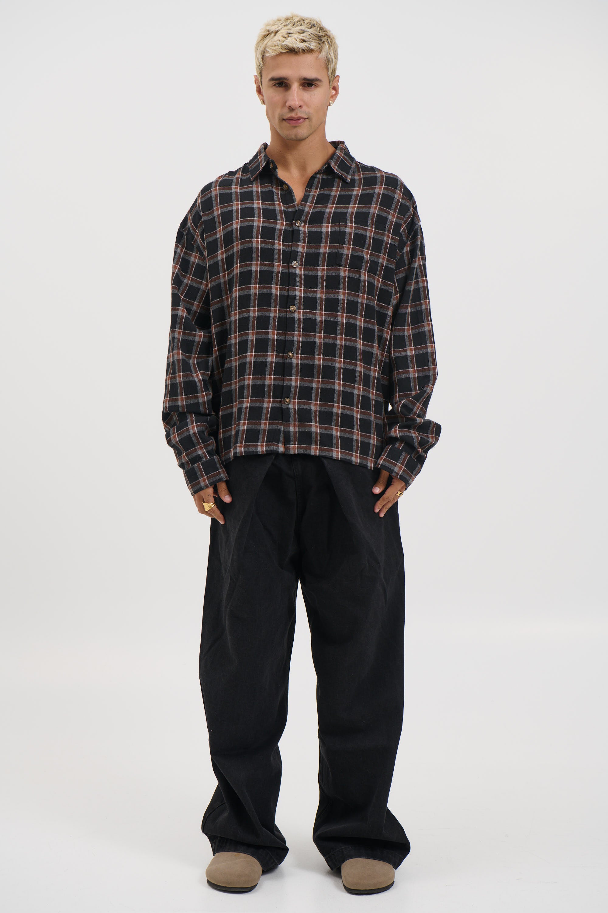 Brooklyn Check Shirt Black