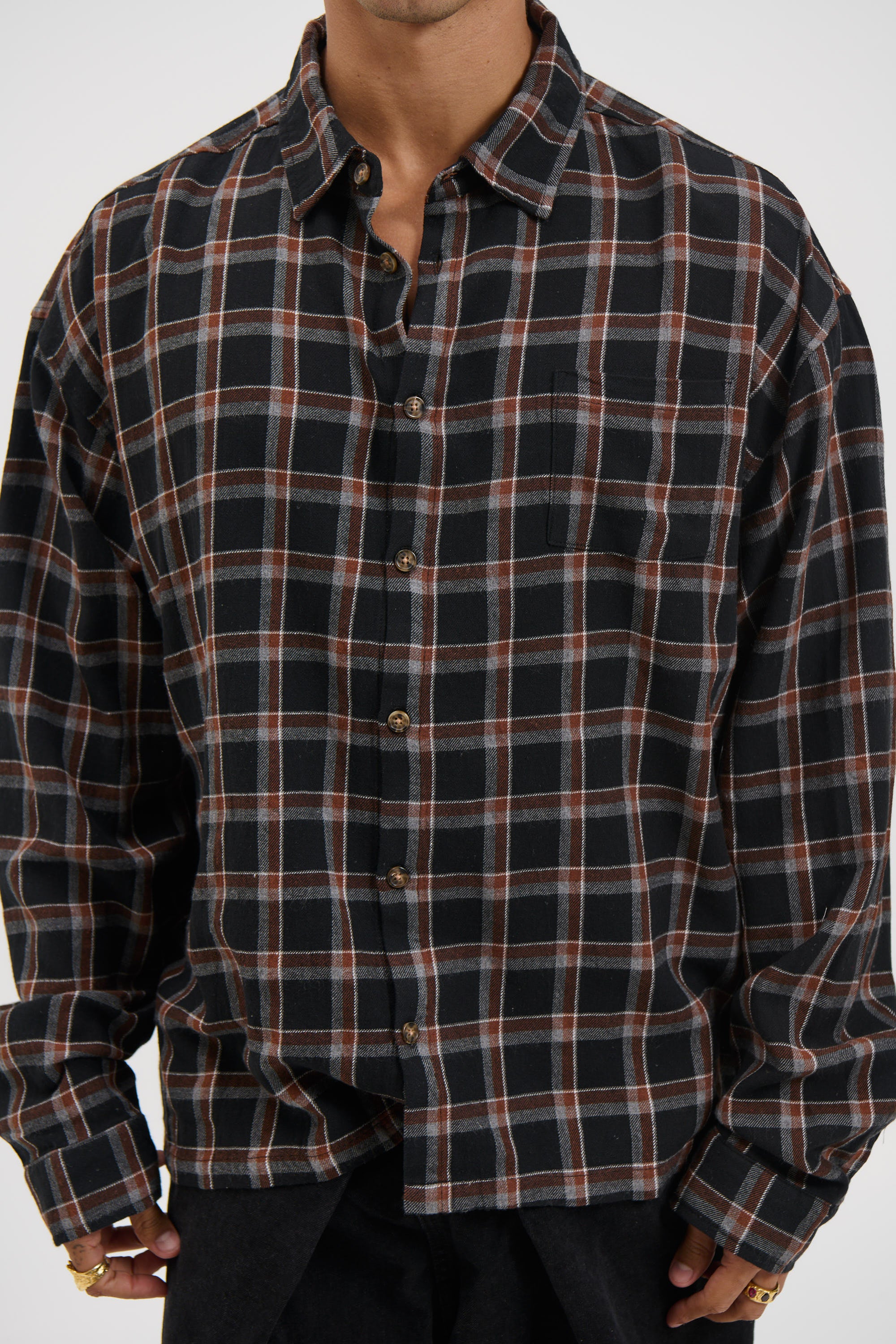 Brooklyn Check Shirt Black