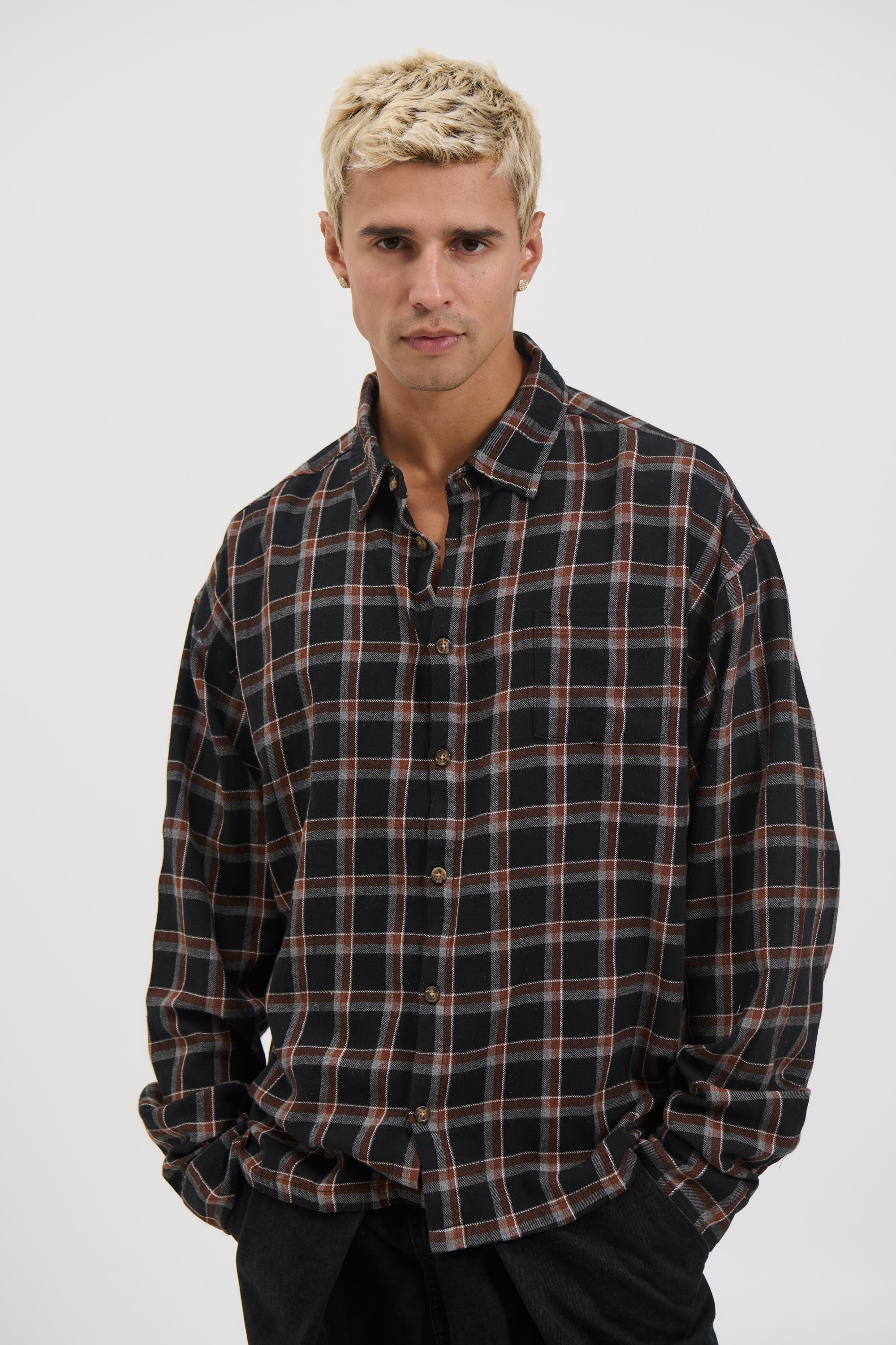 Brooklyn Check Shirt Black
