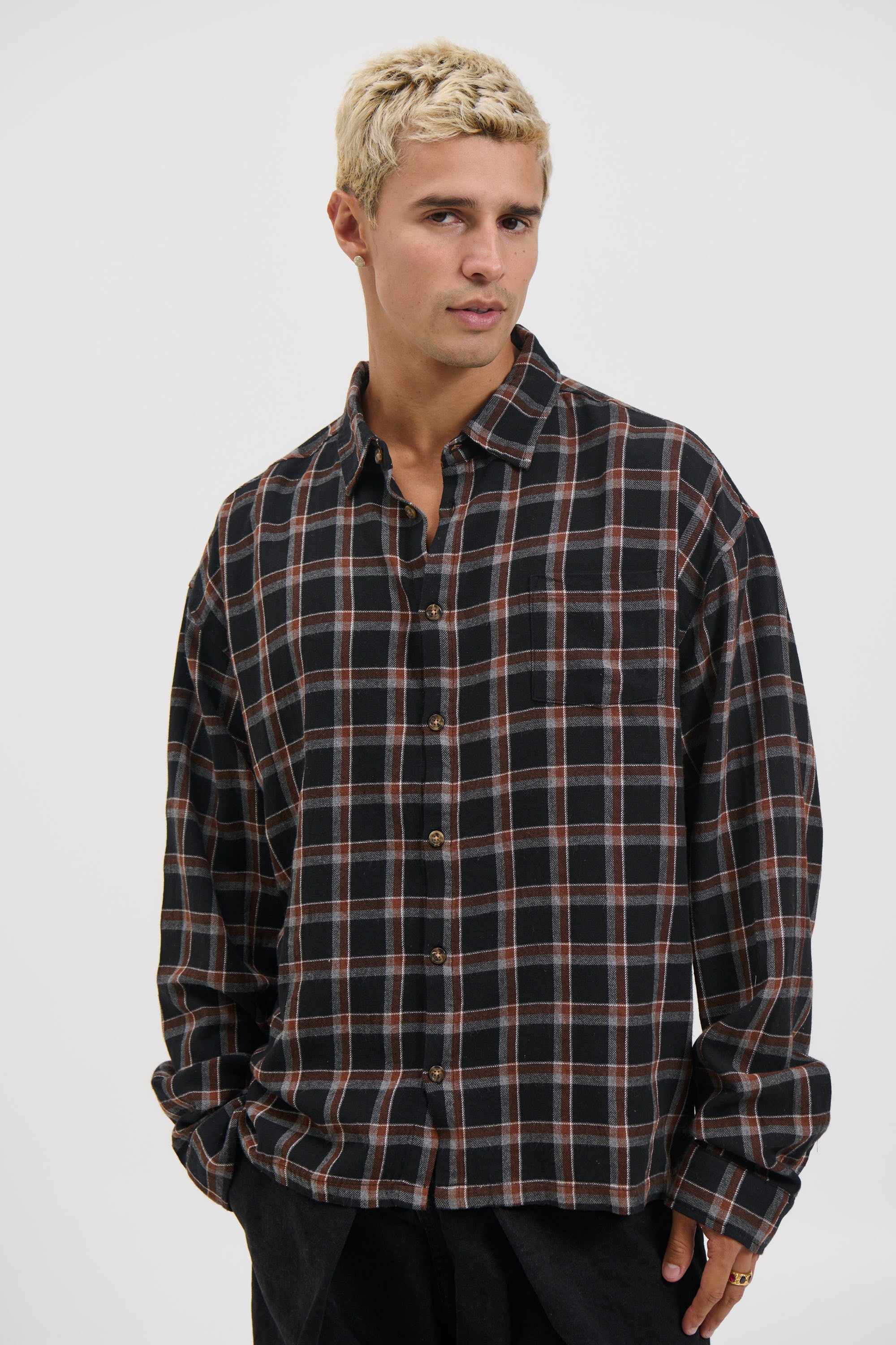 Brooklyn Check Shirt Black