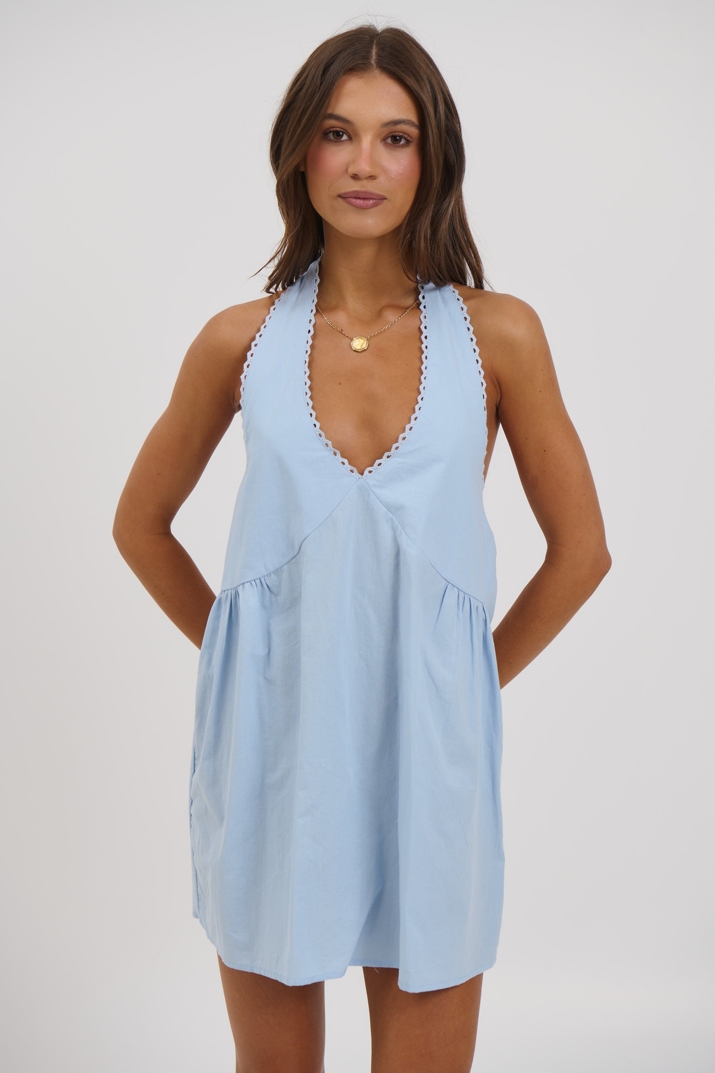 Tammi Halter Dress Sky