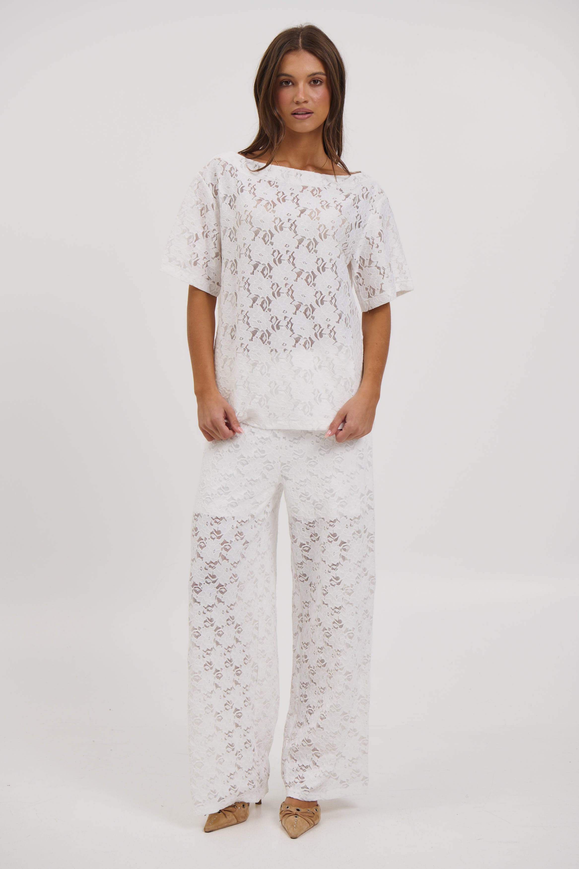 Vanessa Lace Top White