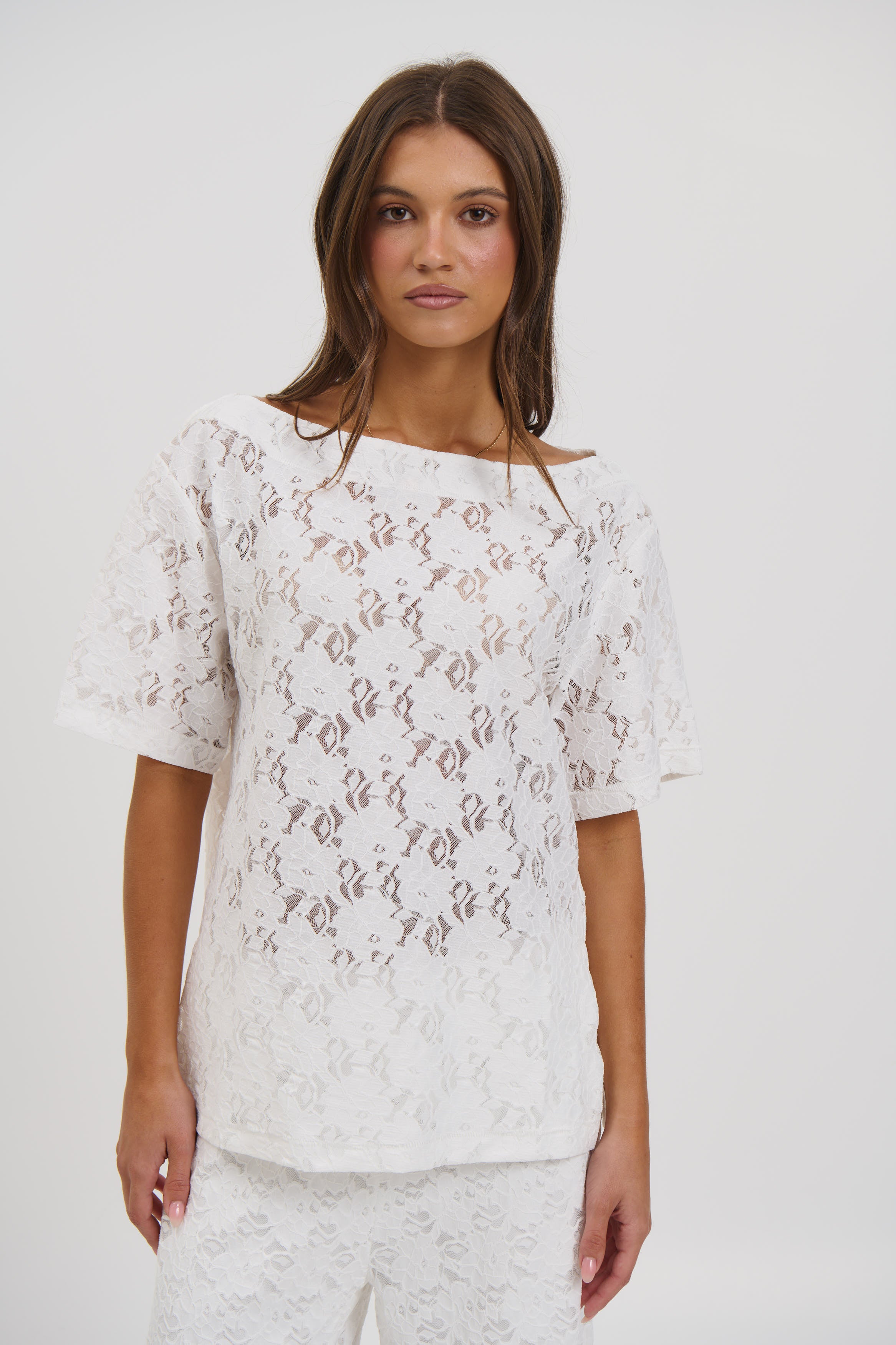 Vanessa Lace Top White