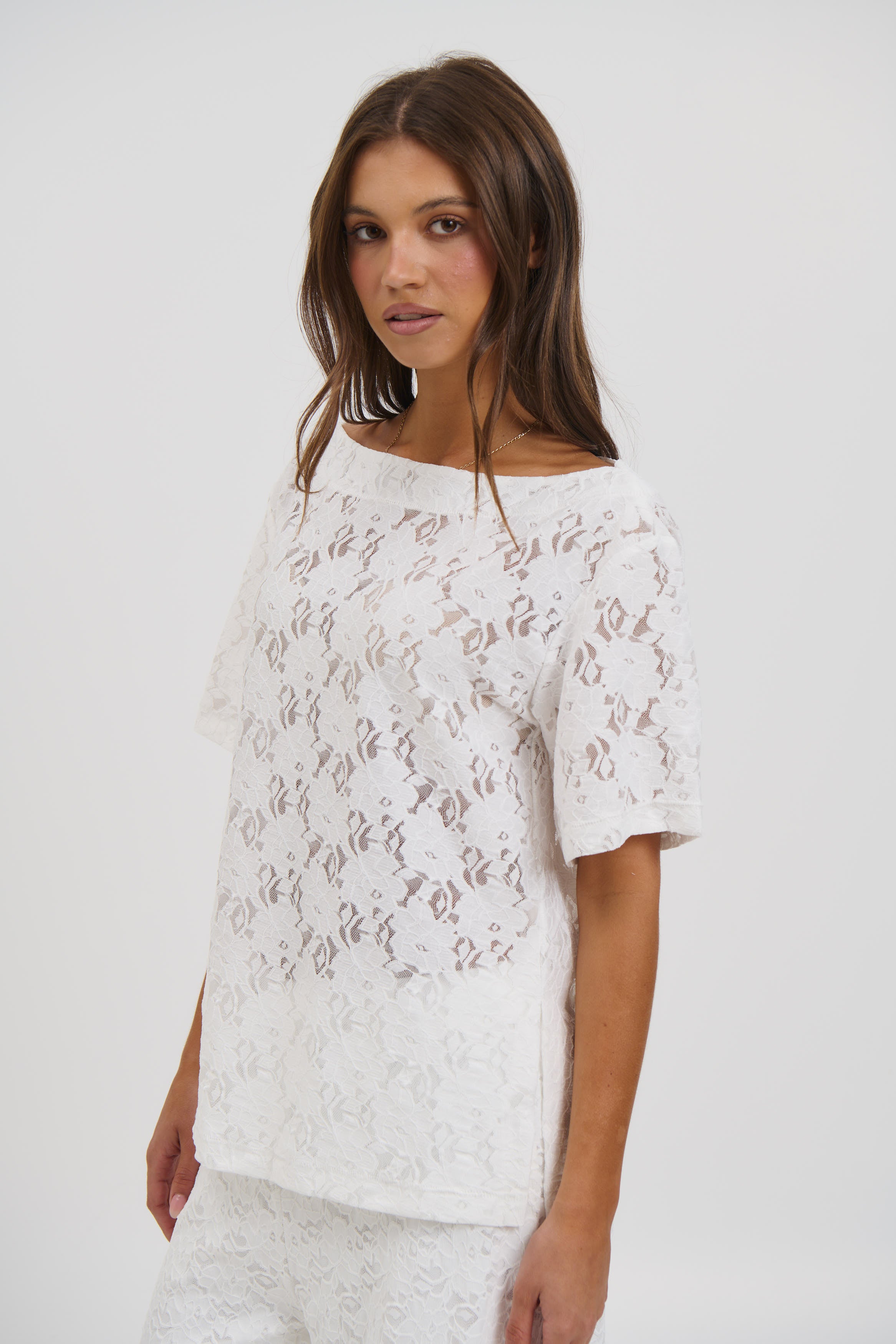 Vanessa Lace Top White