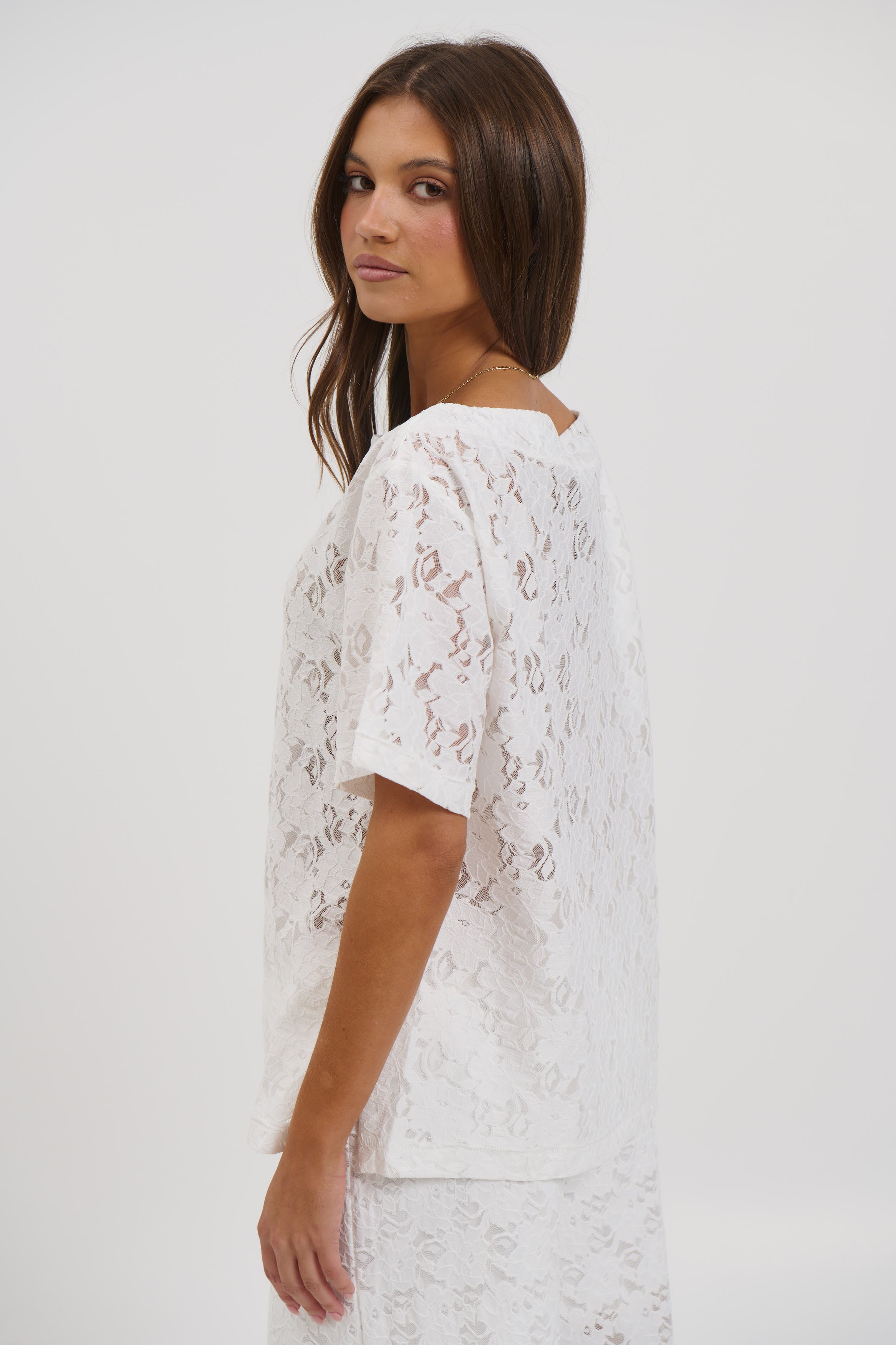 Vanessa Lace Top White
