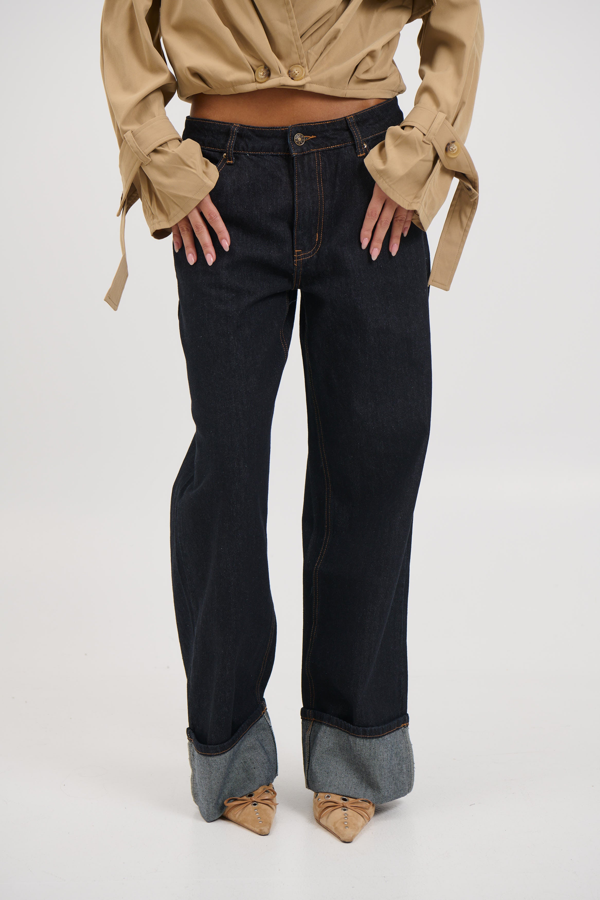 Top Model Cuffed Jean Dark Denim