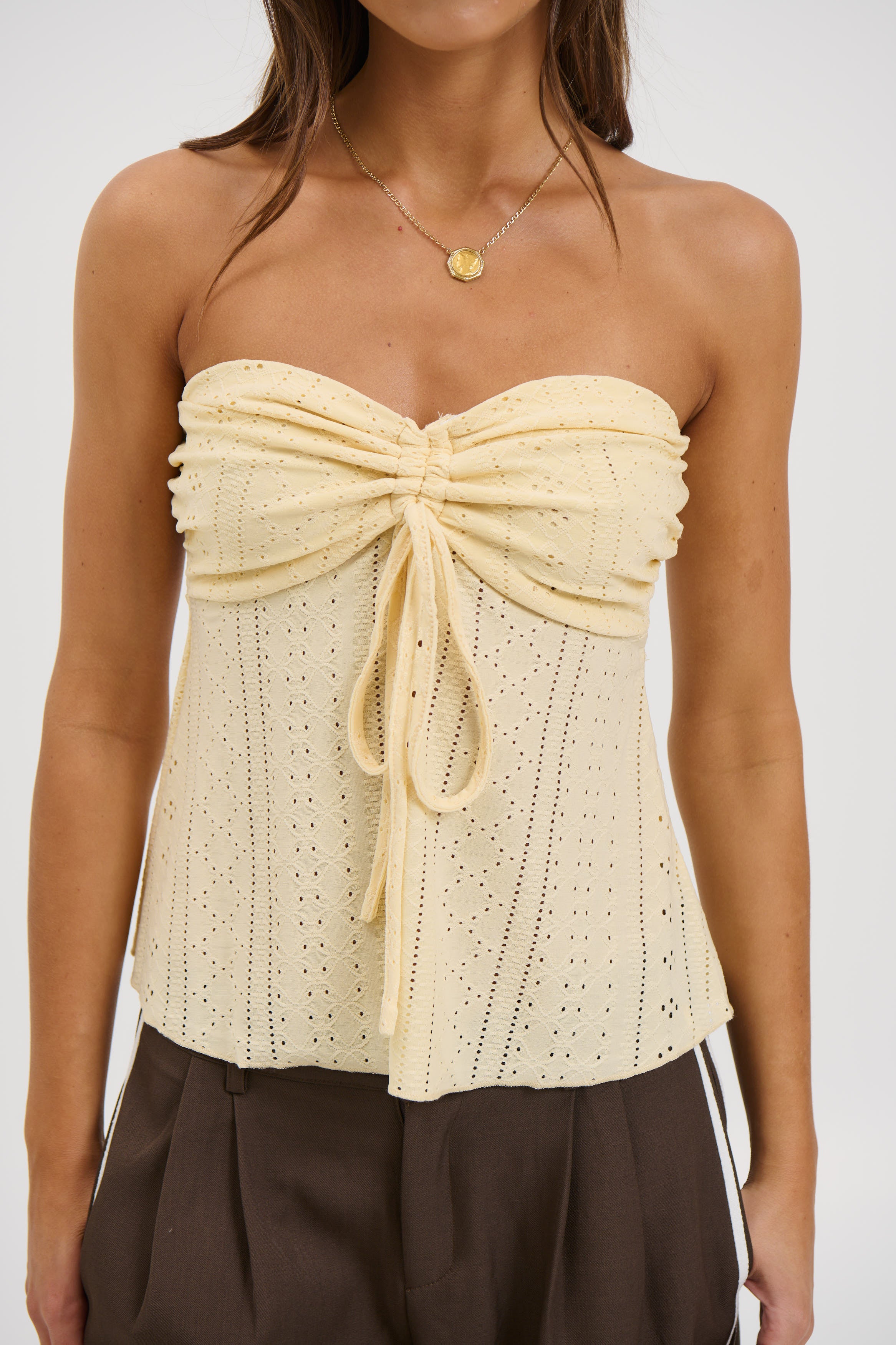 Estella Strapless Top Lemon