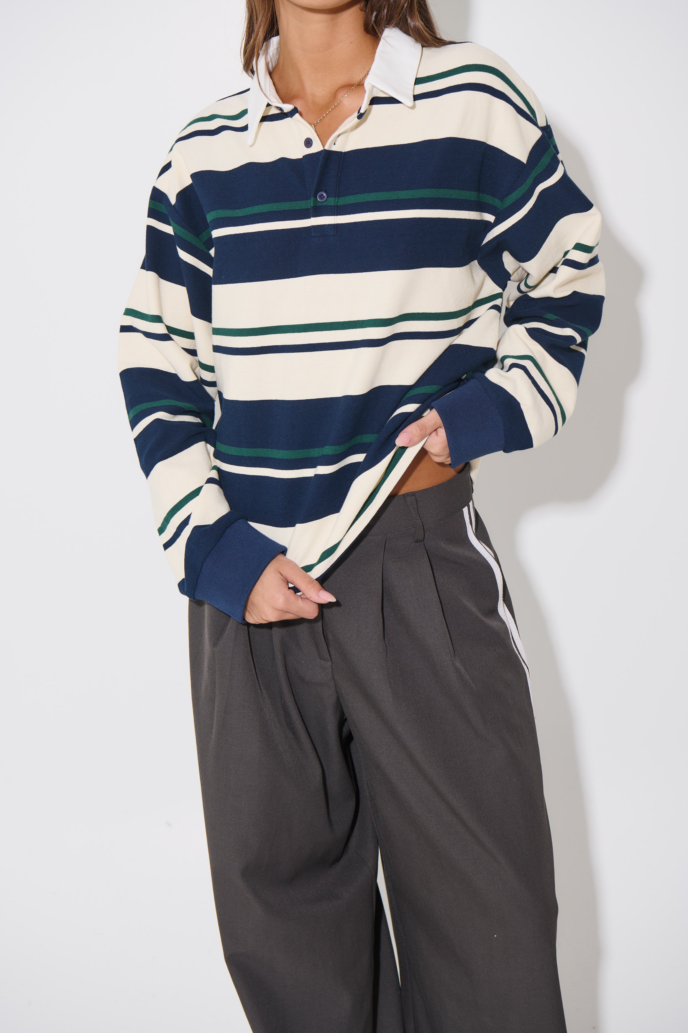 Preppy Jersey Midnight Stripe