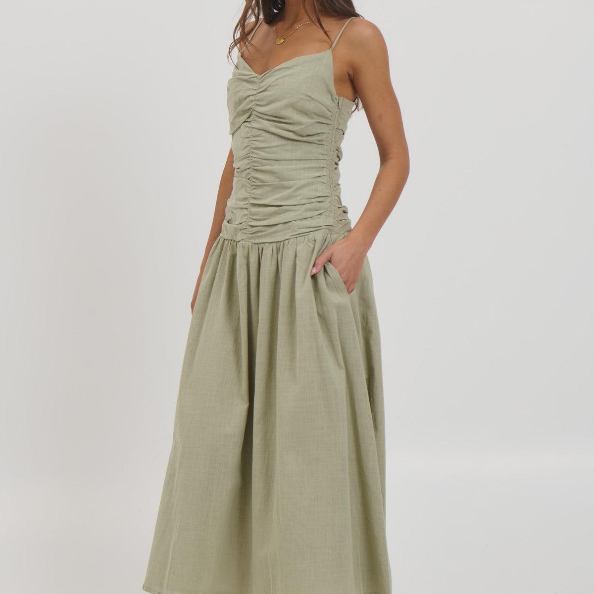 knee length dresses for ladies Amity Midi Dress Mint | Lace-Trimmed