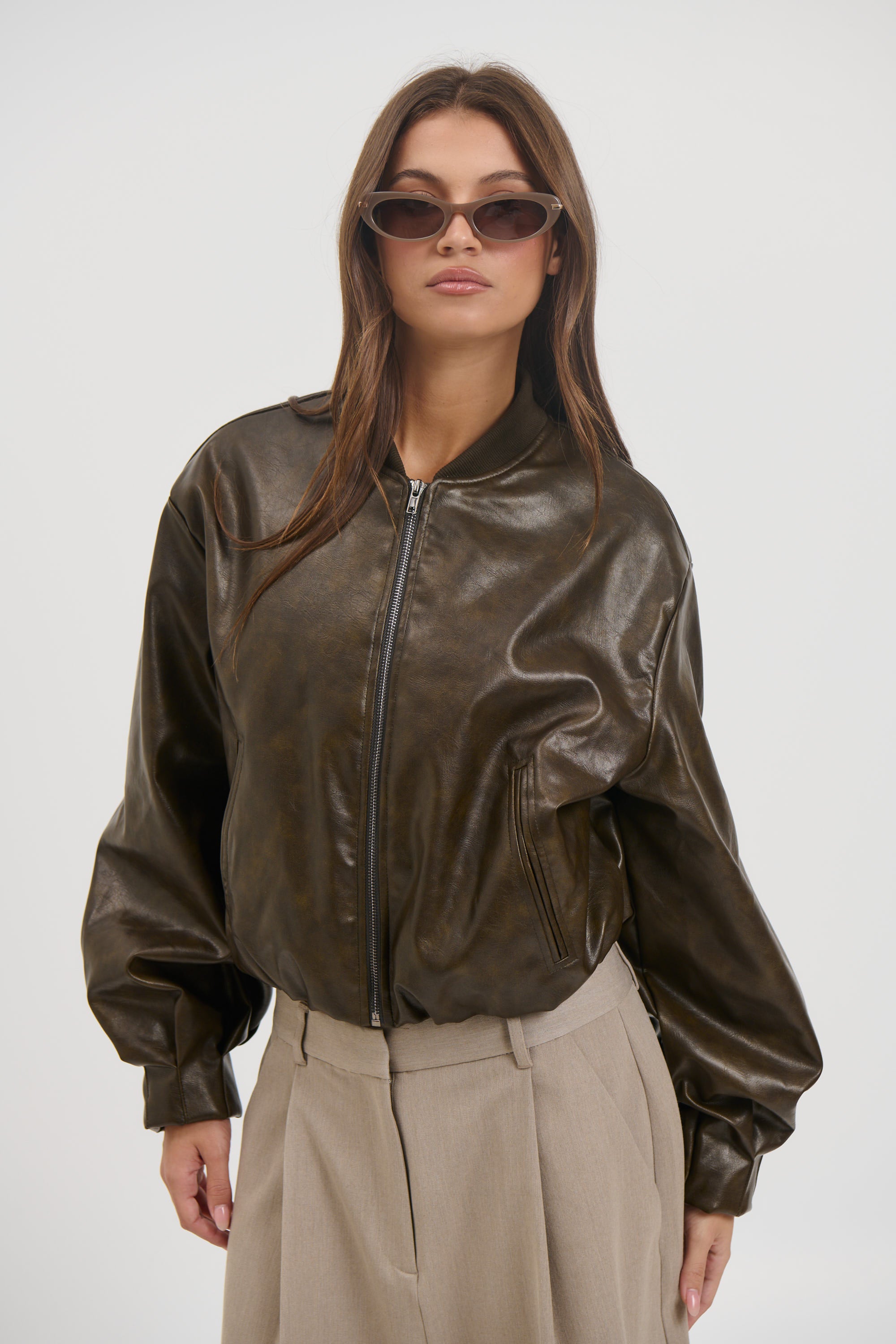 Clara Bomber Vintage Brown