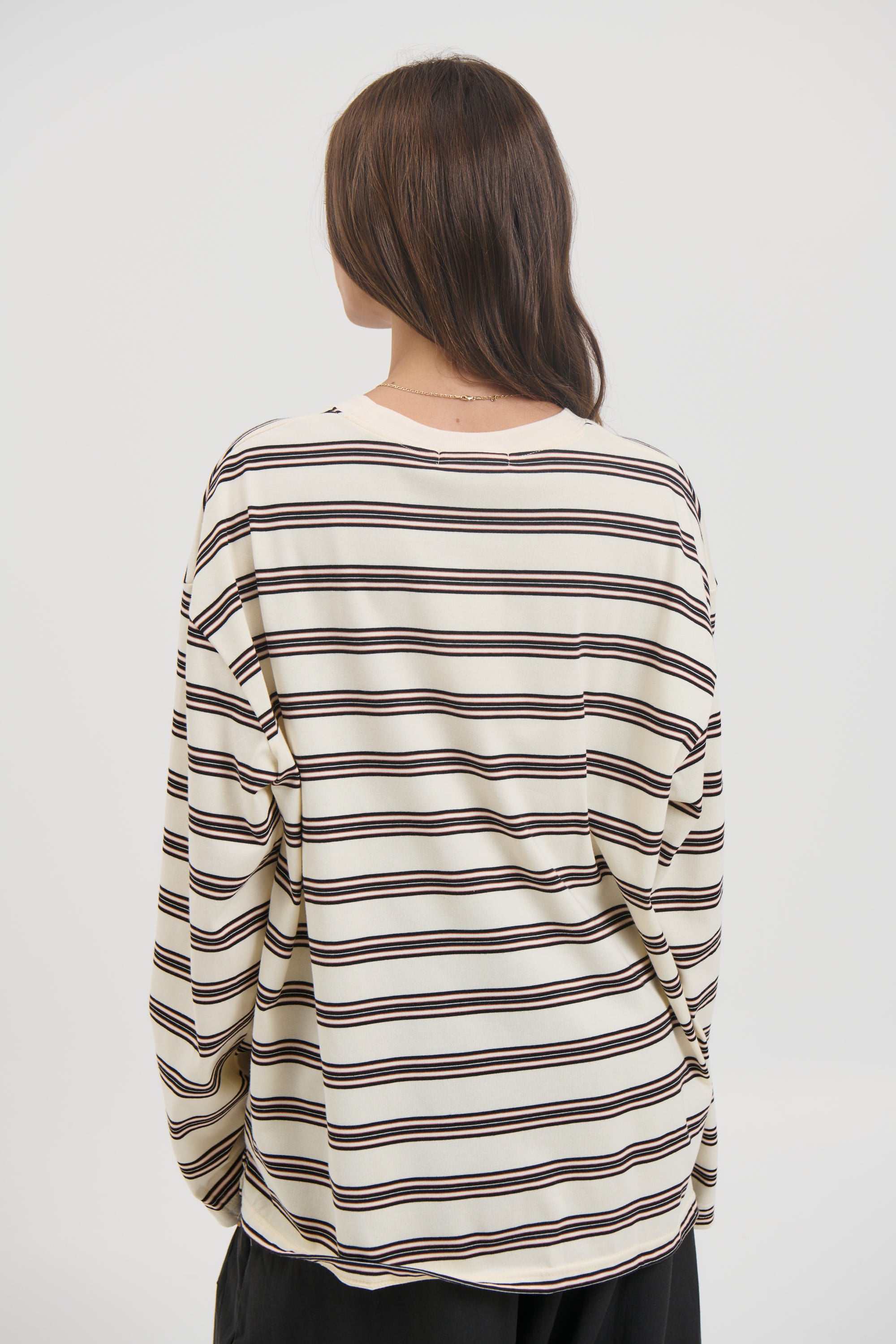 Jaida Long Sleeve Double Stripe Beige