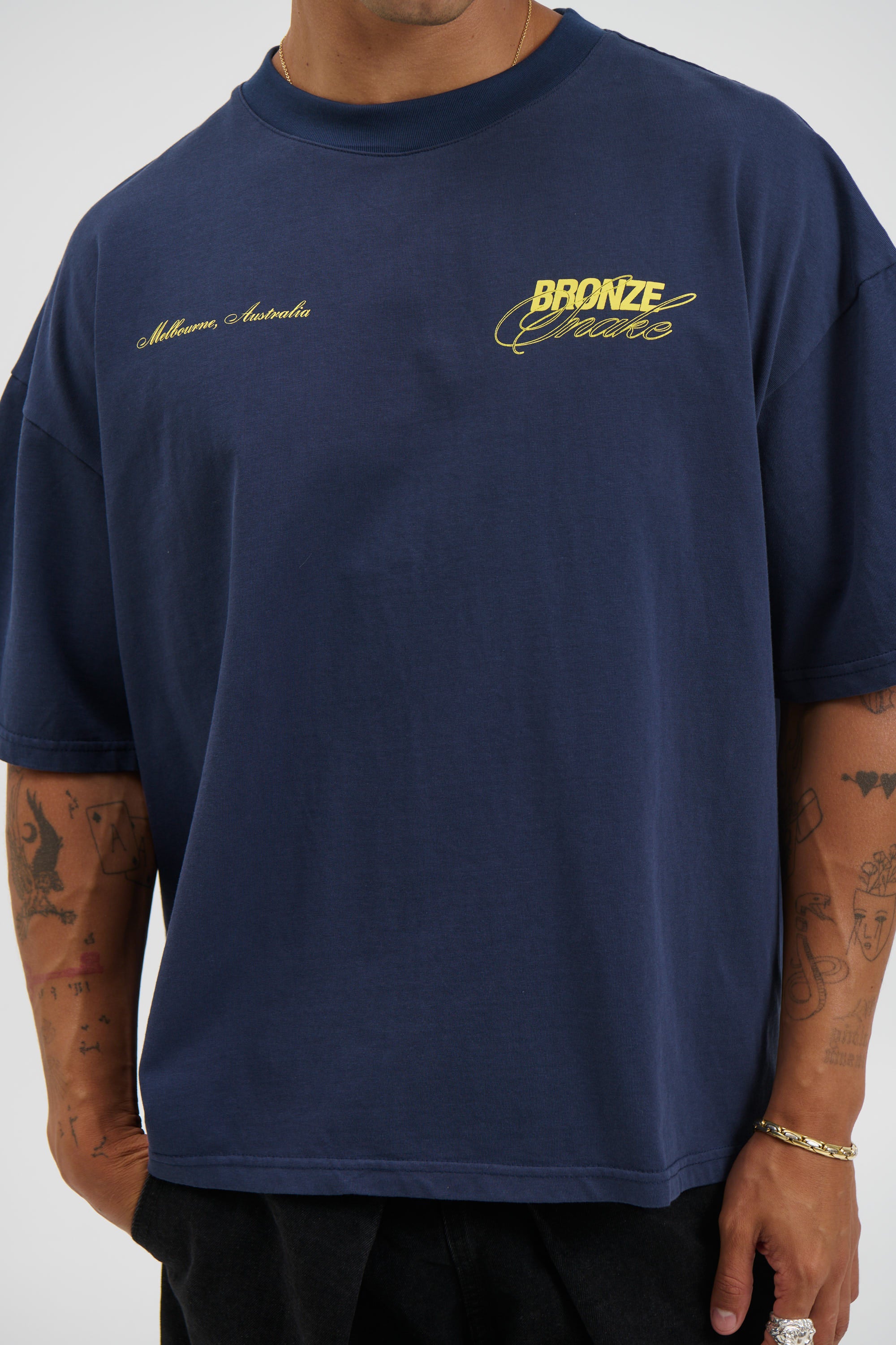 Bronze Snake Signature Tee Navy