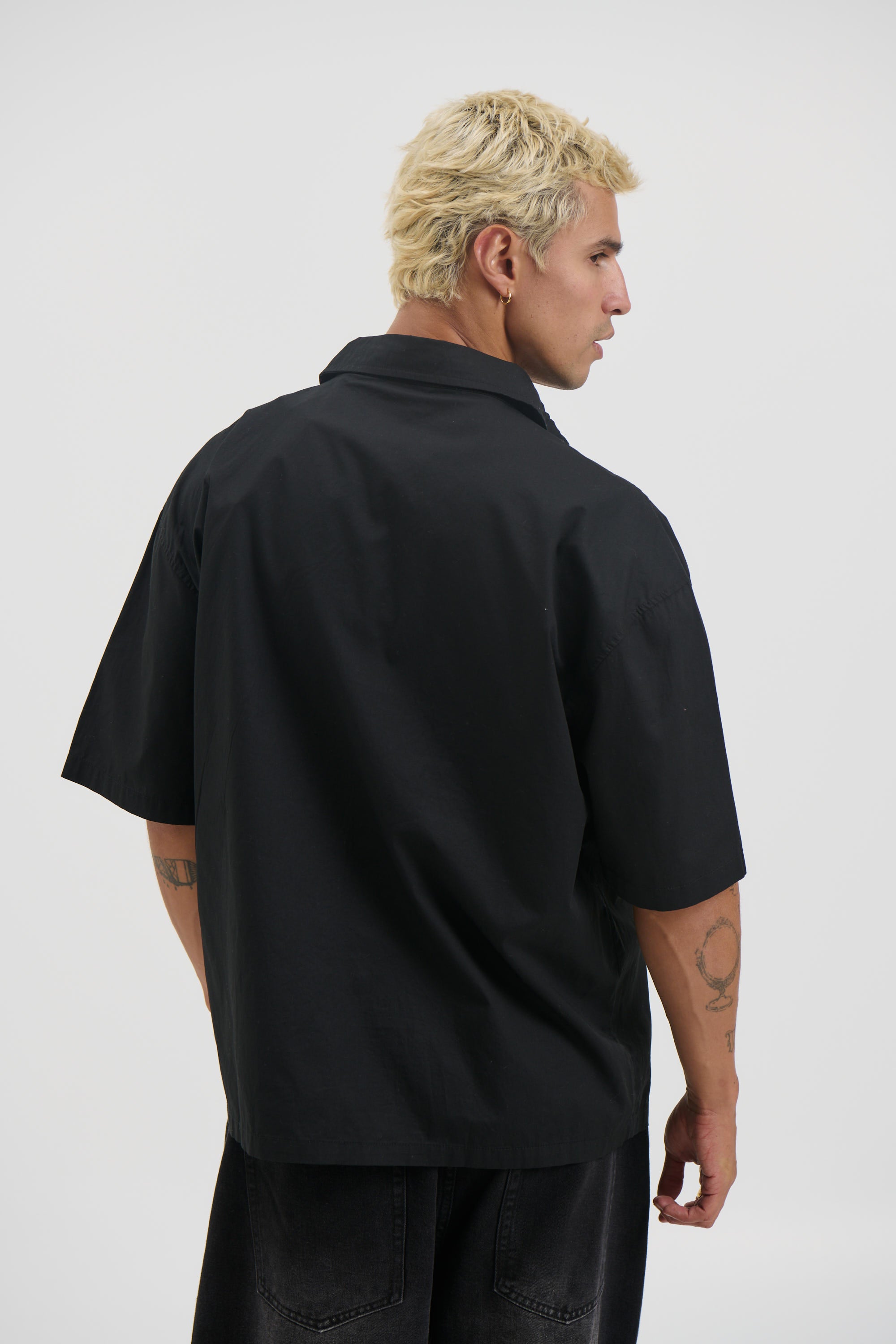 Nathaniel Drop Shirt Solid Black